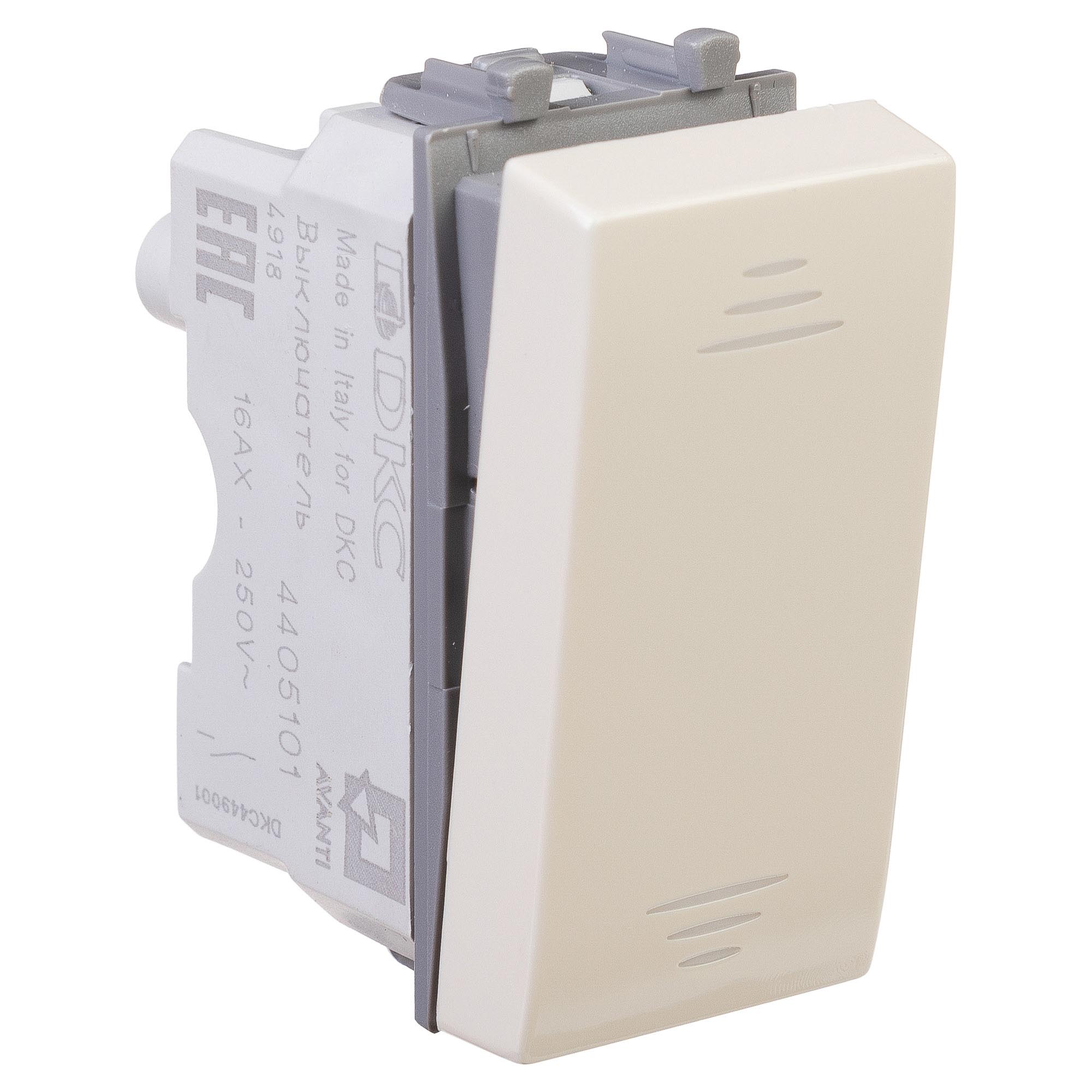 Выключатель модульный, "Avanti", "Ванильная дымка", 1 модуль