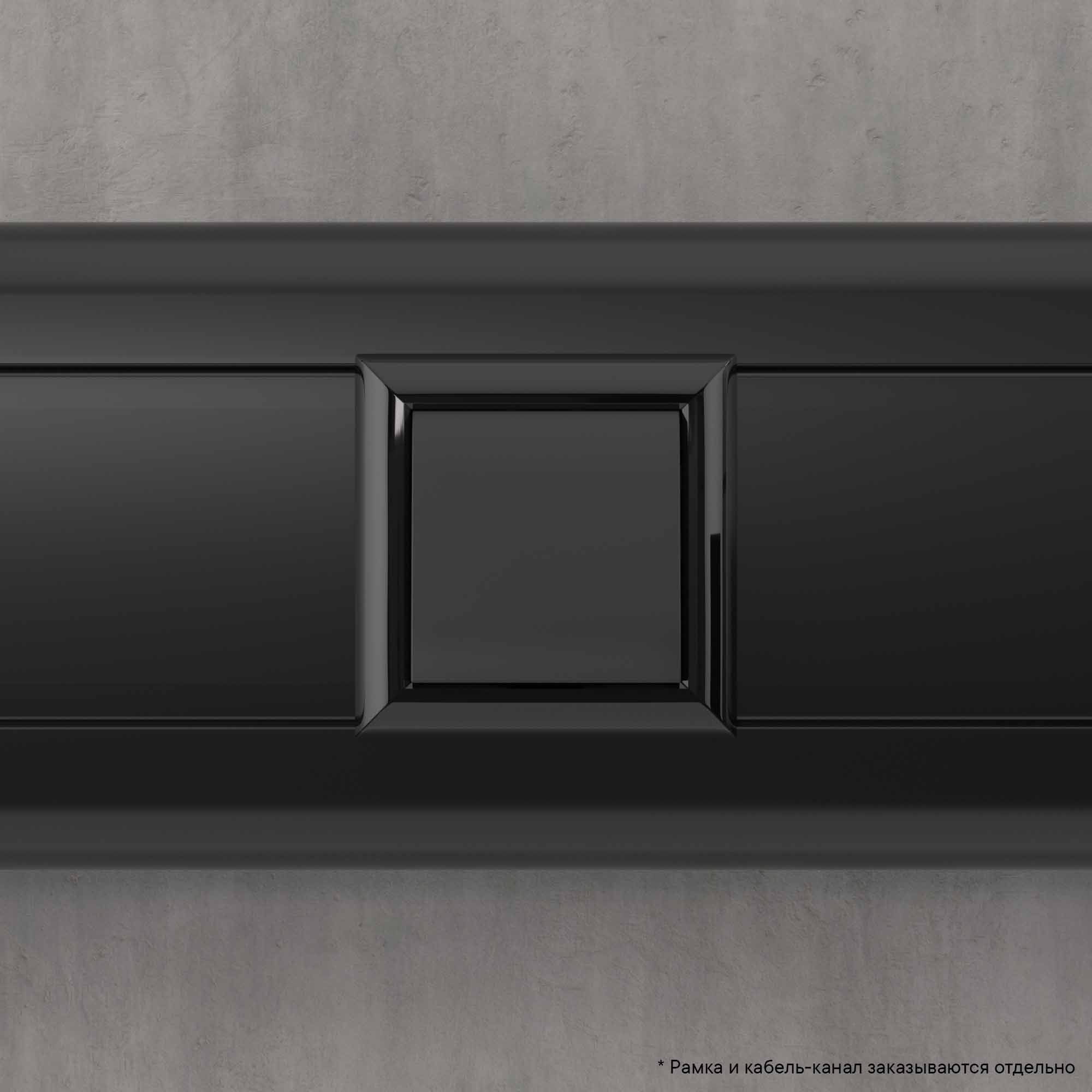 Вывод кабеля модульный "Avanti", "Черный матовый", 2 модуля