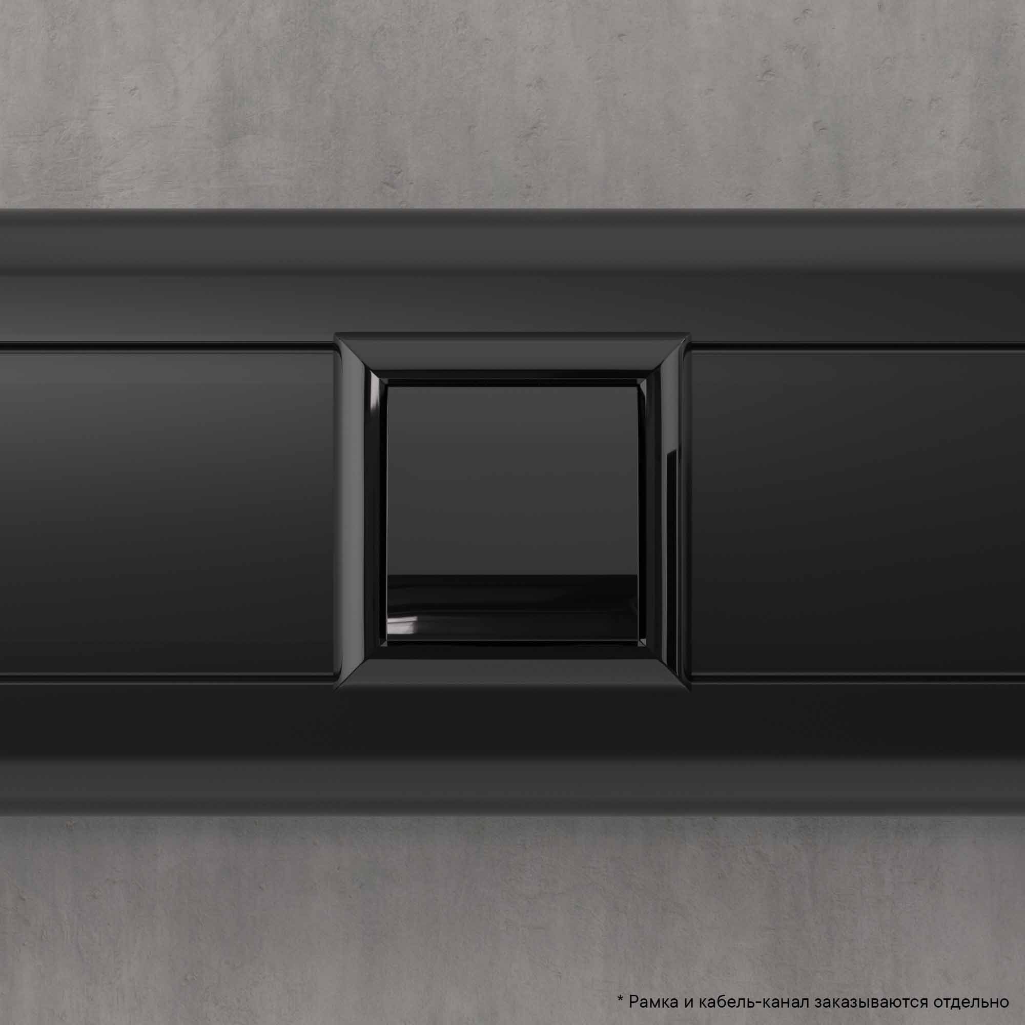 Вывод кабеля модульный "Avanti", "Черный квадрат", 2 модуля