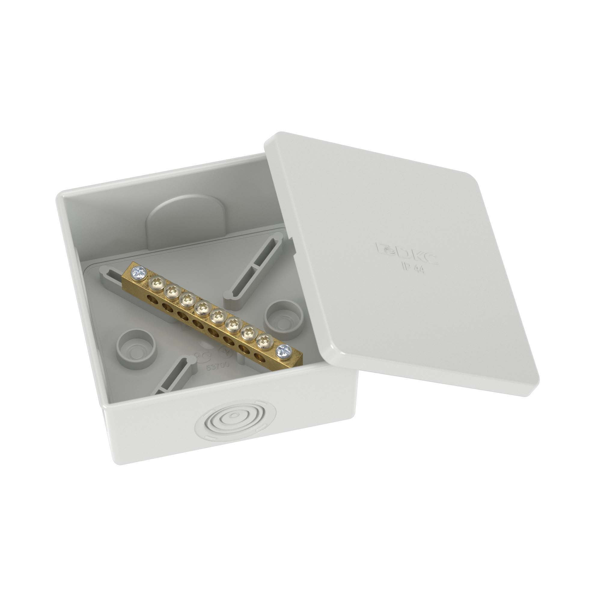 Коробка уравнивания потенциалов, 8 зажимов, 6 вводов  д.20мм, 80х80х40мм, IP44