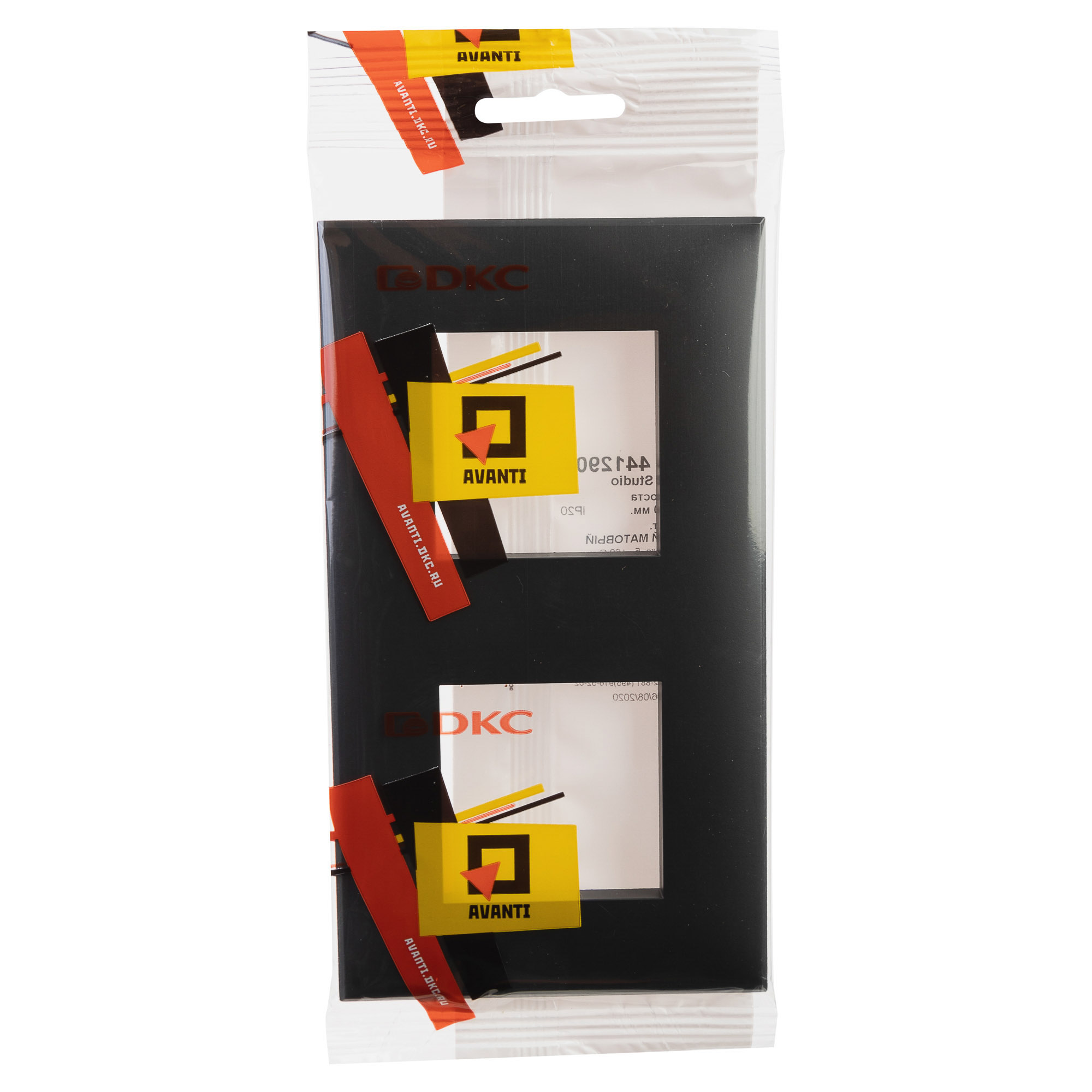 Рамка "Avanti", "Черный матовый", 2 поста (4 мод.)