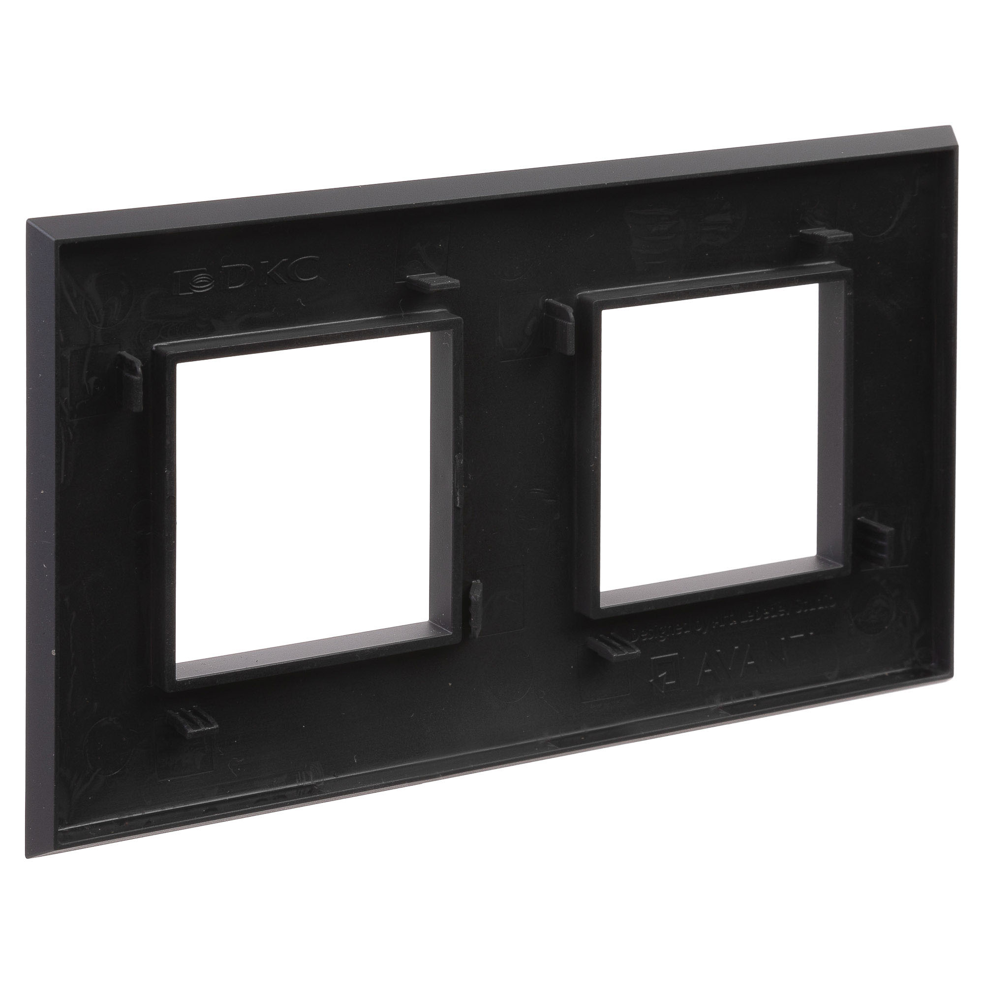 Рамка "Avanti", "Черный матовый", 2 поста (4 мод.)