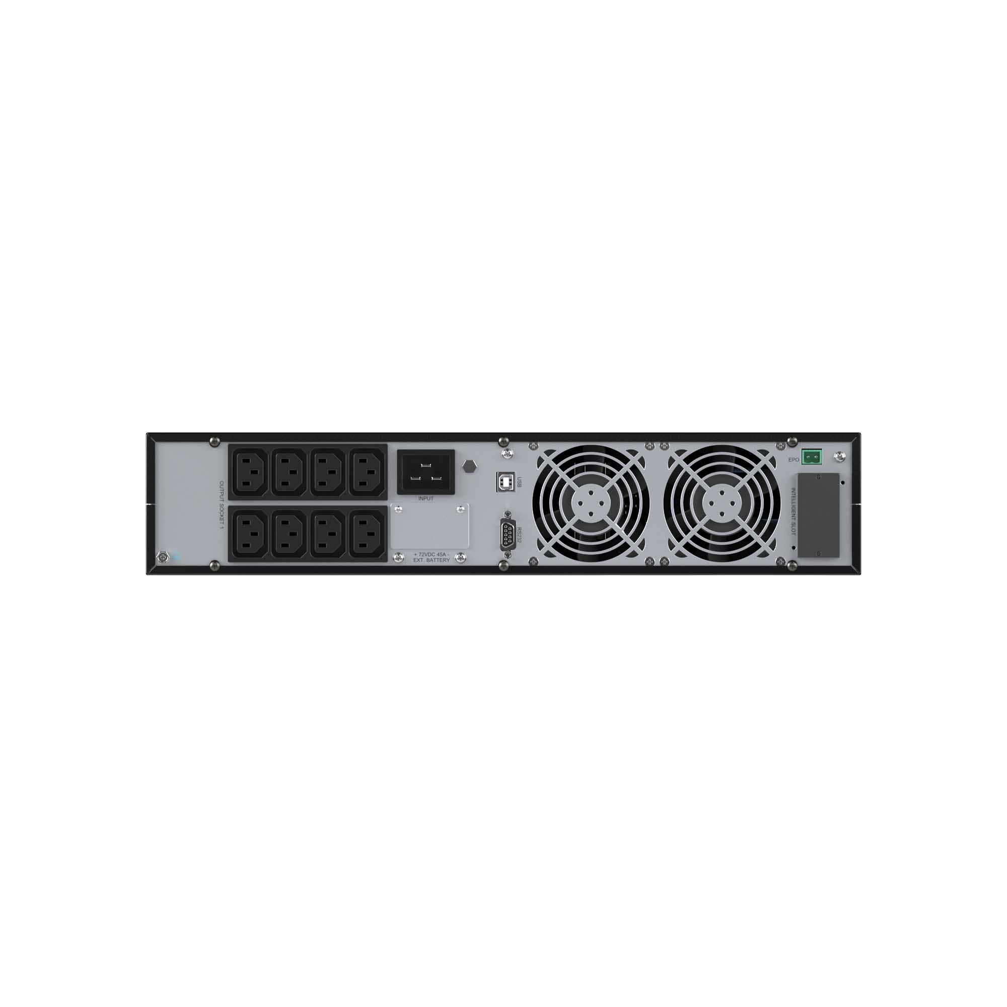 Онлайн ИБП ДКС серии Small Rackmount, 3000 ВА/2700 Вт, 1/1, 8xIEC C13,EPO, USB, RS-232, Rack 2U, з/у 1А, 6x9Ач