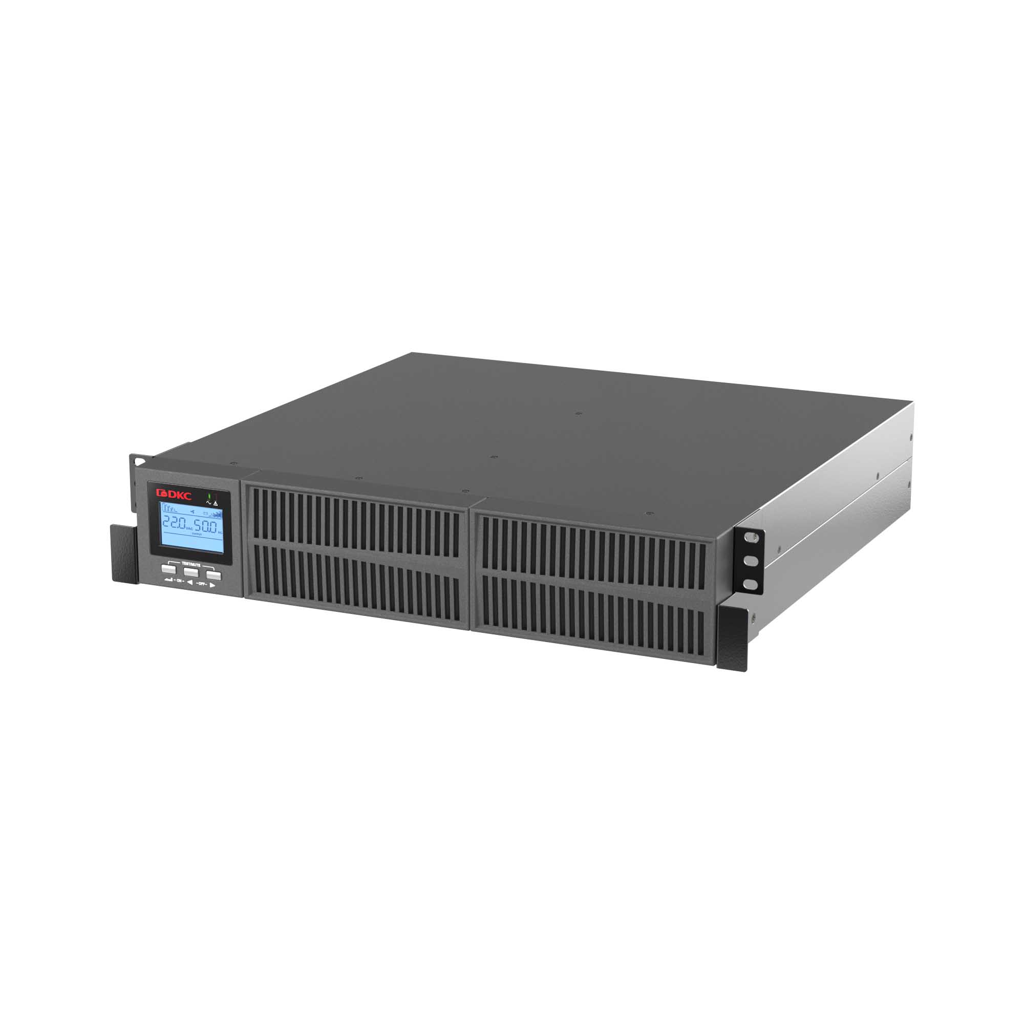 Онлайн ИБП ДКС серии Small Rackmount, 3000 ВА/2700 Вт, 1/1, 8xIEC C13,EPO, USB, RS-232, Rack 2U, з/у 1А, 6x9Ач