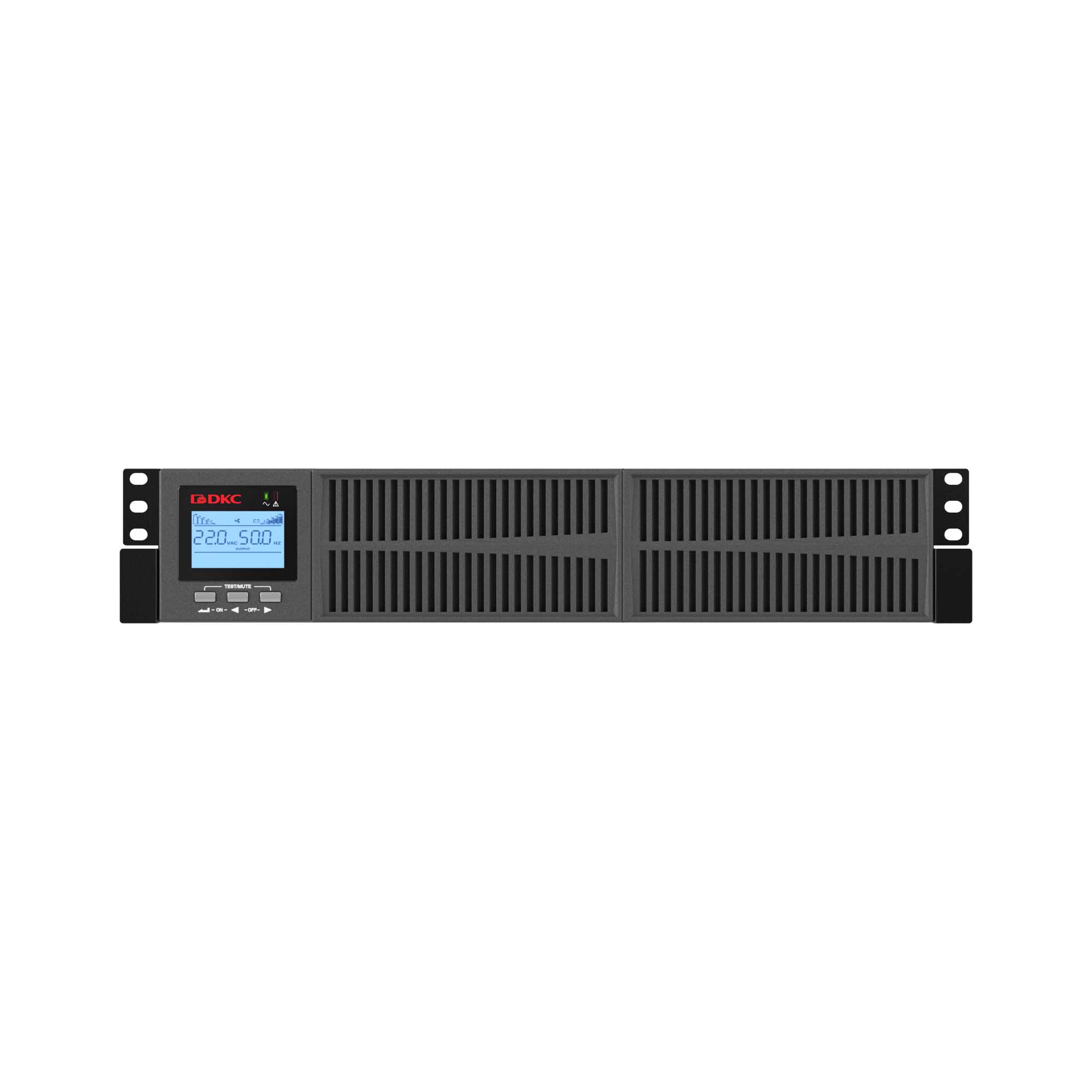 Онлайн ИБП ДКС серии Small Rackmount, 3000 ВА/2700 Вт, 1/1, 8xIEC C13,EPO, USB, RS-232, Rack 2U, з/у 1А, 6x9Ач