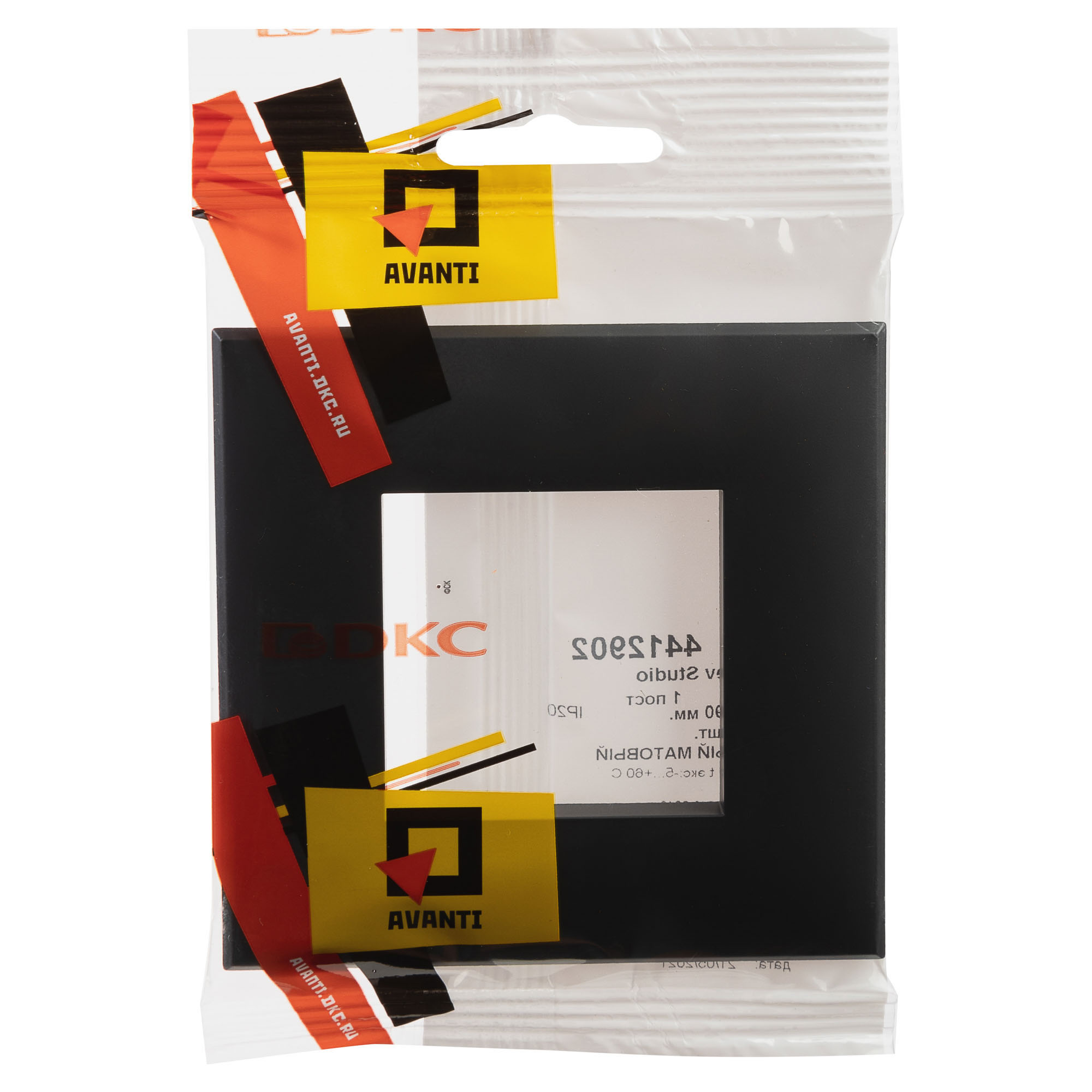 Рамка "Avanti", "Черный матовый", 1 пост (2 мод.)