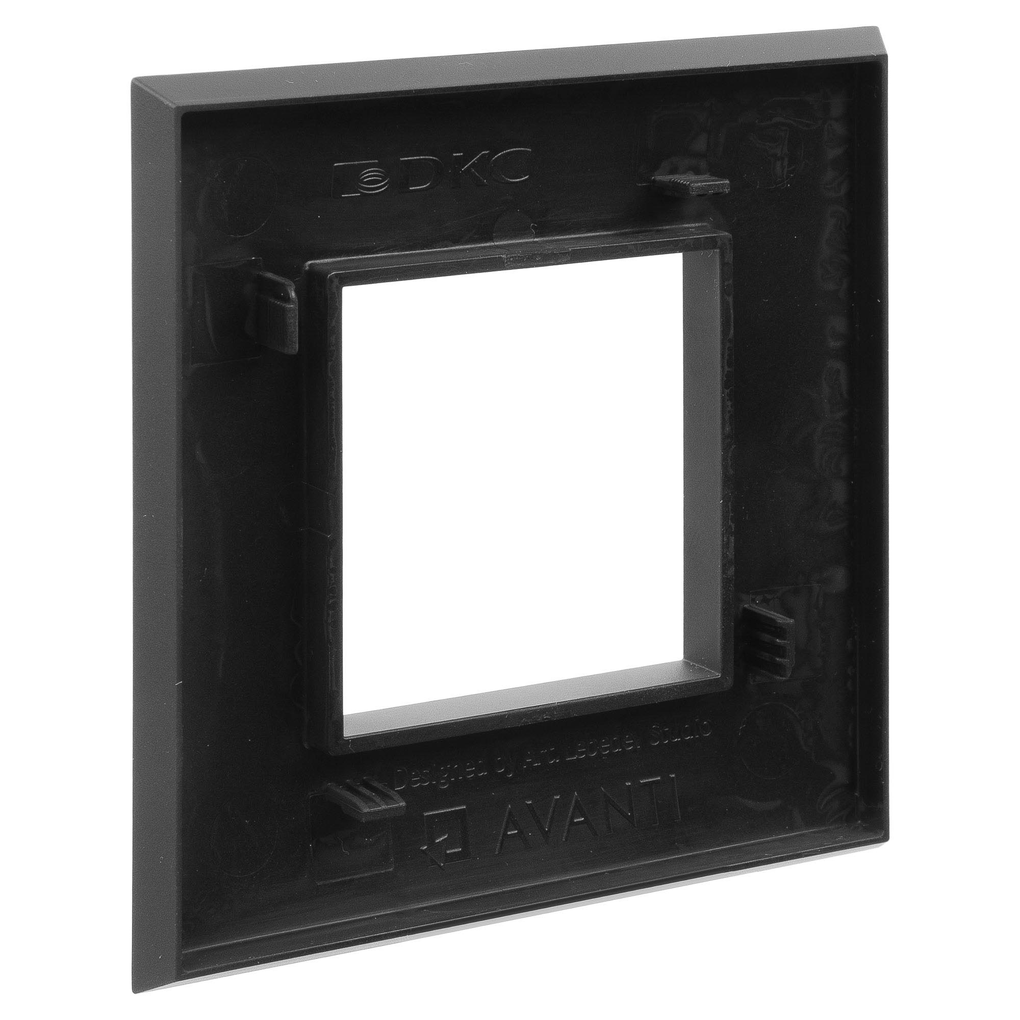 Рамка "Avanti", "Черный матовый", 1 пост (2 мод.)
