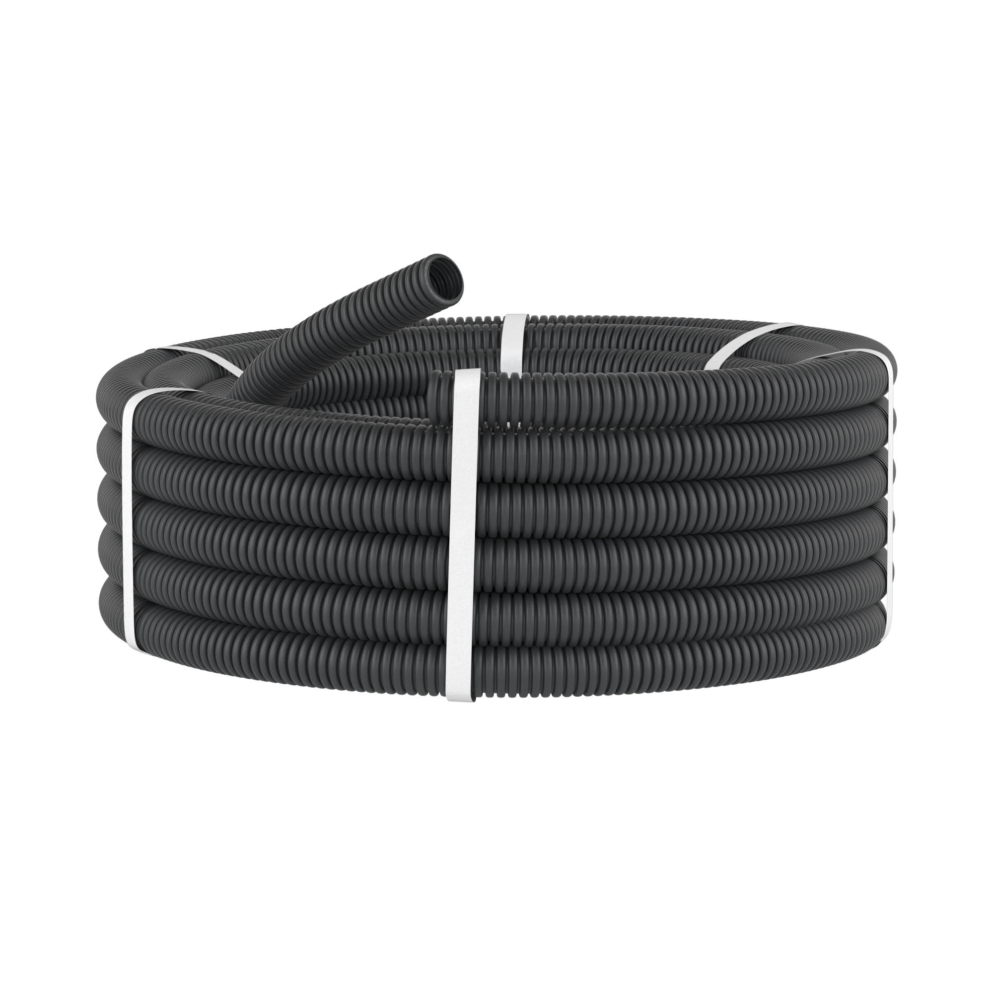 Труба ПНД гибкая гофр. д.40мм, лёгкая без протяжки, 20м, цвет чёрный