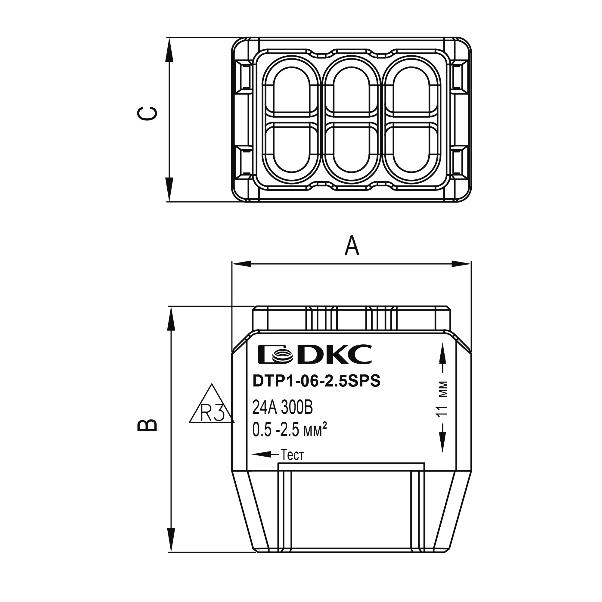 Чертеж DTP1-02-2.5SPS