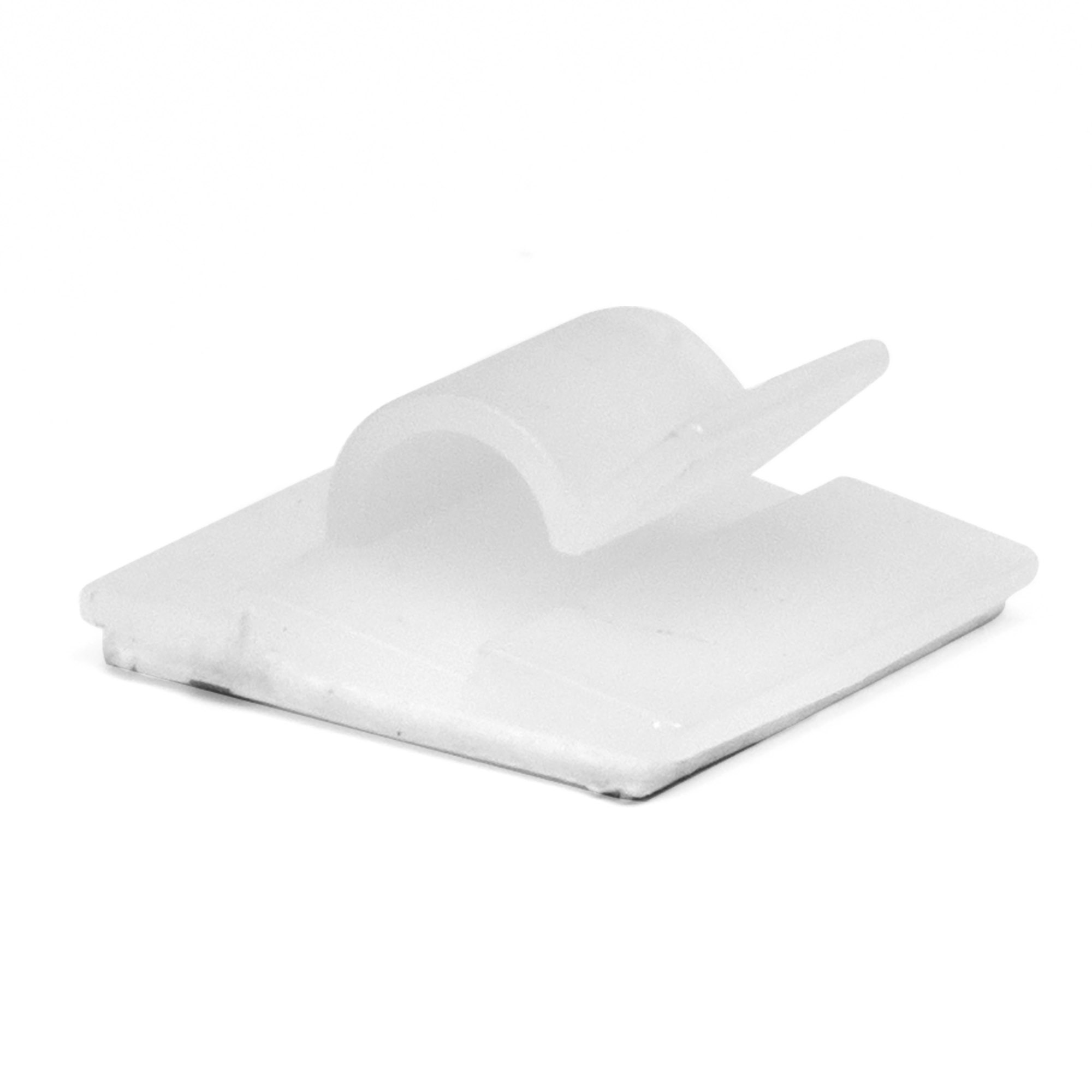 Клипса самоклеящаяся для кругл.кабеля диаметром 16мм, белая 25x25