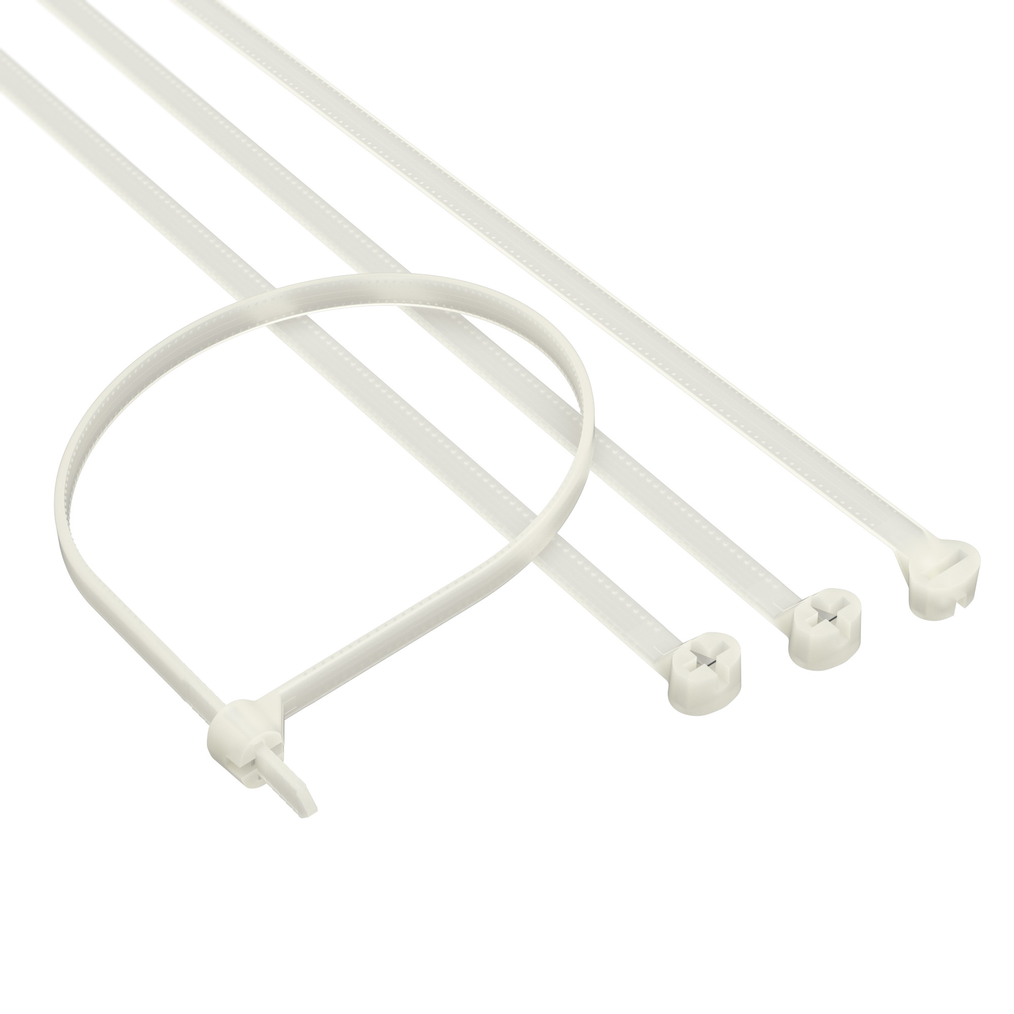 Хомут P6.6 с двойным замком, белый 4,8x250