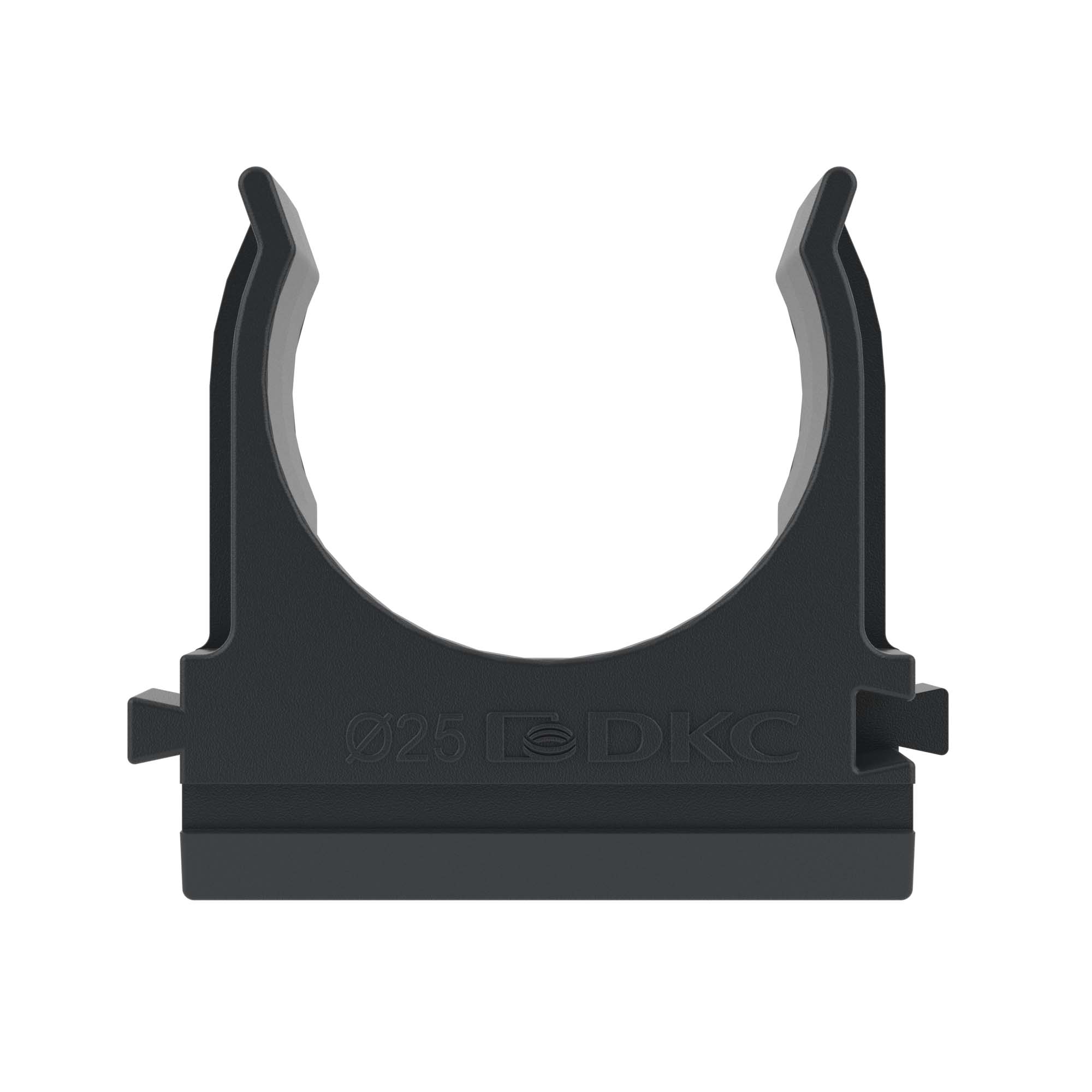 Держатель с защелкой, д.25мм, черный