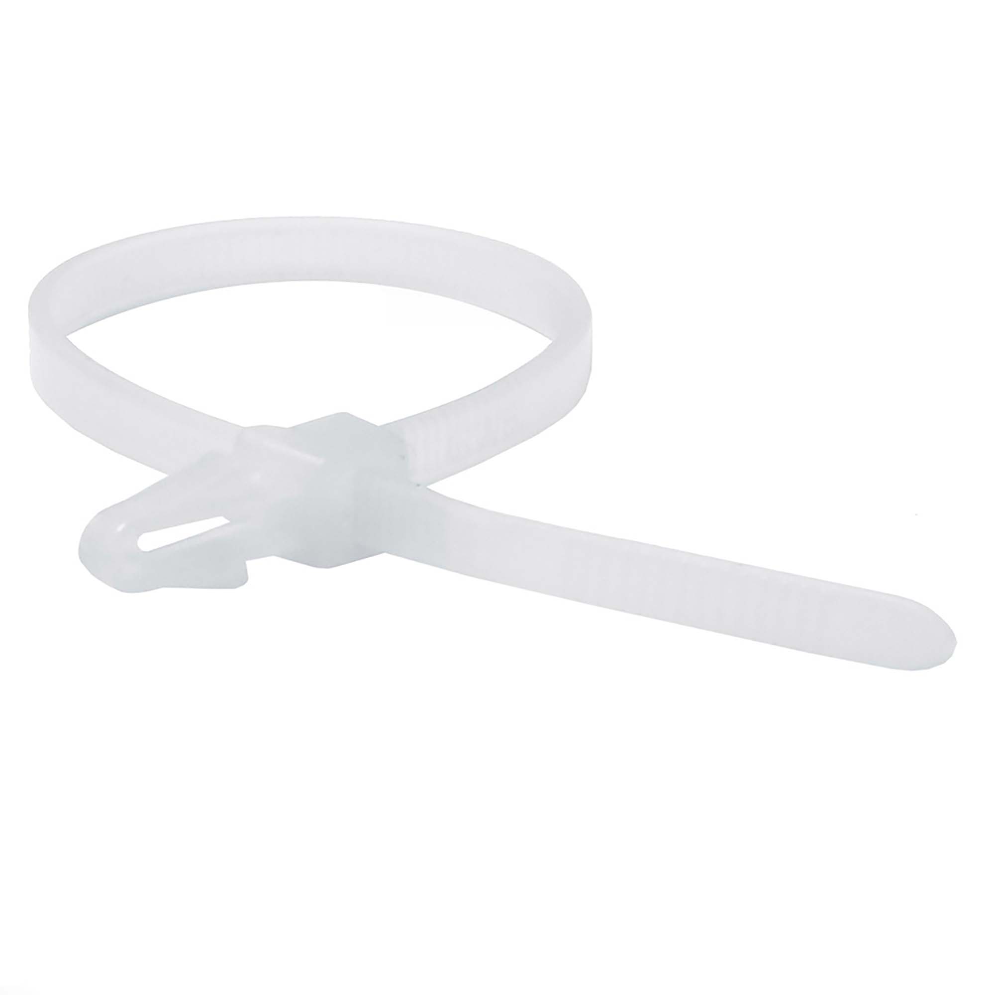 Хомут P6.6 с монтажным основанием под отверстие 5,1 мм, белый 3,6x152