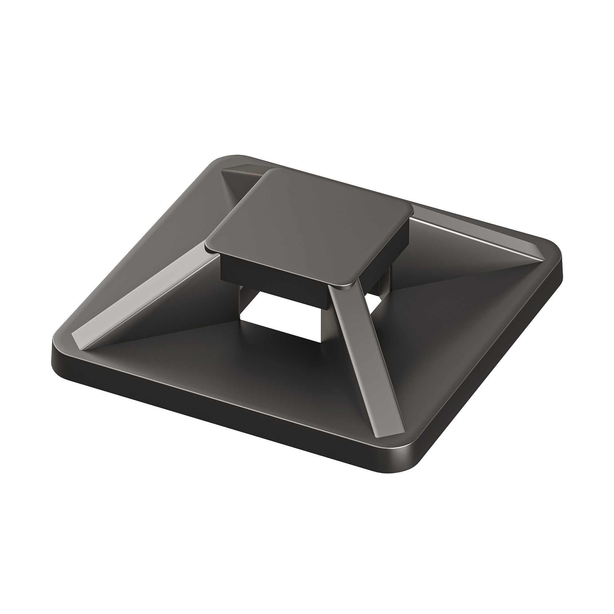 Монтажная база двойная самоклеящаяся 25x25, черная для хомутов ширинойдо 4,8мм