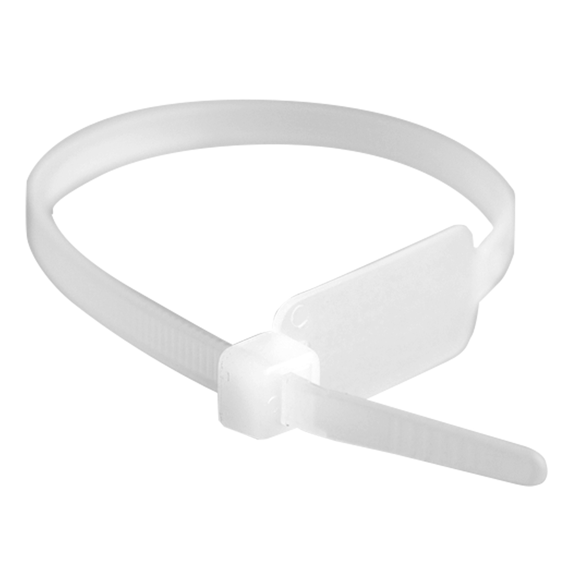 Хомут P6.6 маркировочный, белый 4,8x190, вертикальная табличка подзамком 27x12,9