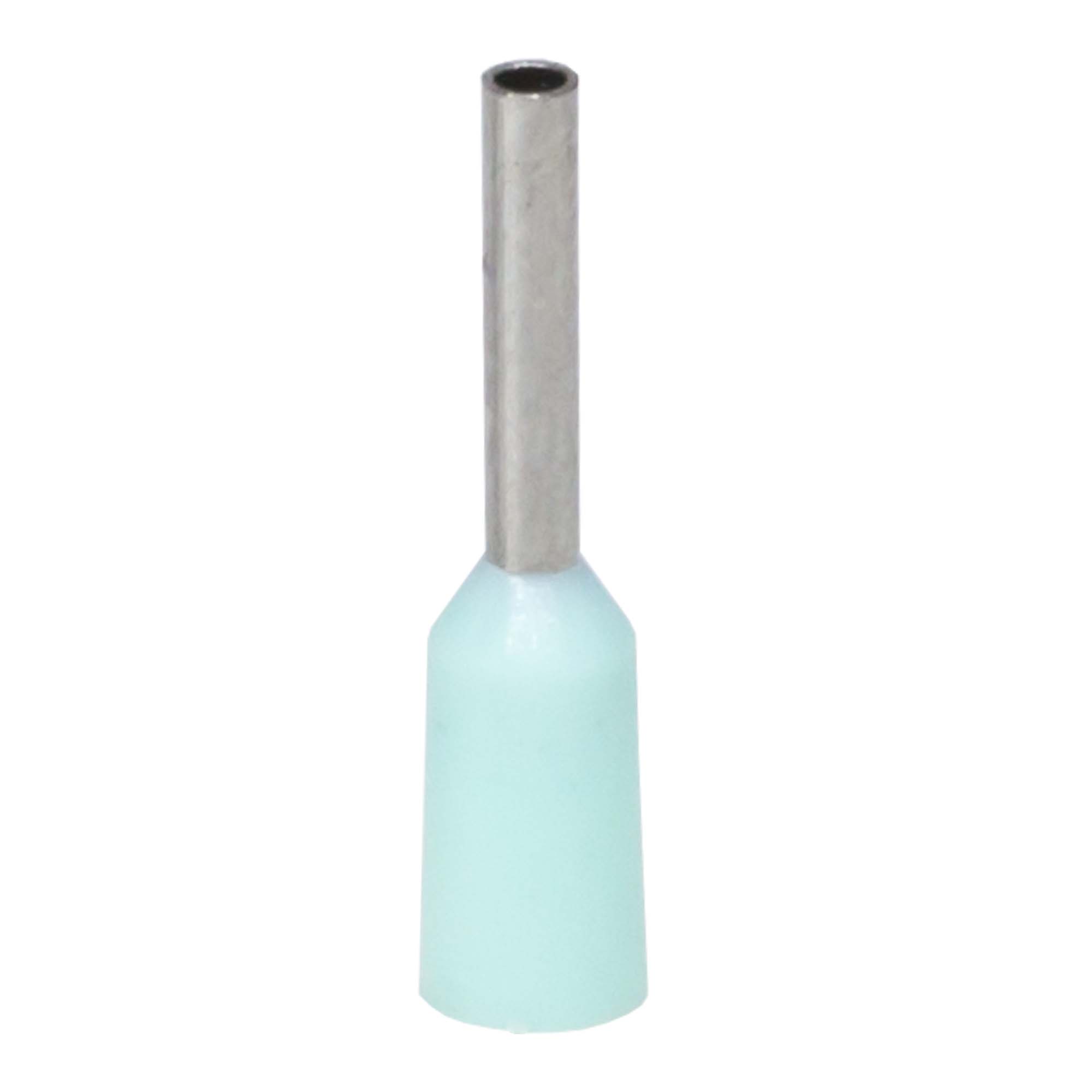 Наконечник-гильза с изолированным фланцем для жилы сечением 0,34кв.мм, длина контактной части  6мм, бирюзовый (НШВИ 0.34-06)