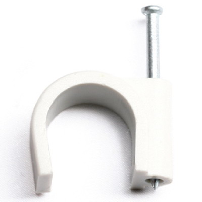 Скоба пластиковая с гвоздем, д.3 - 4мм