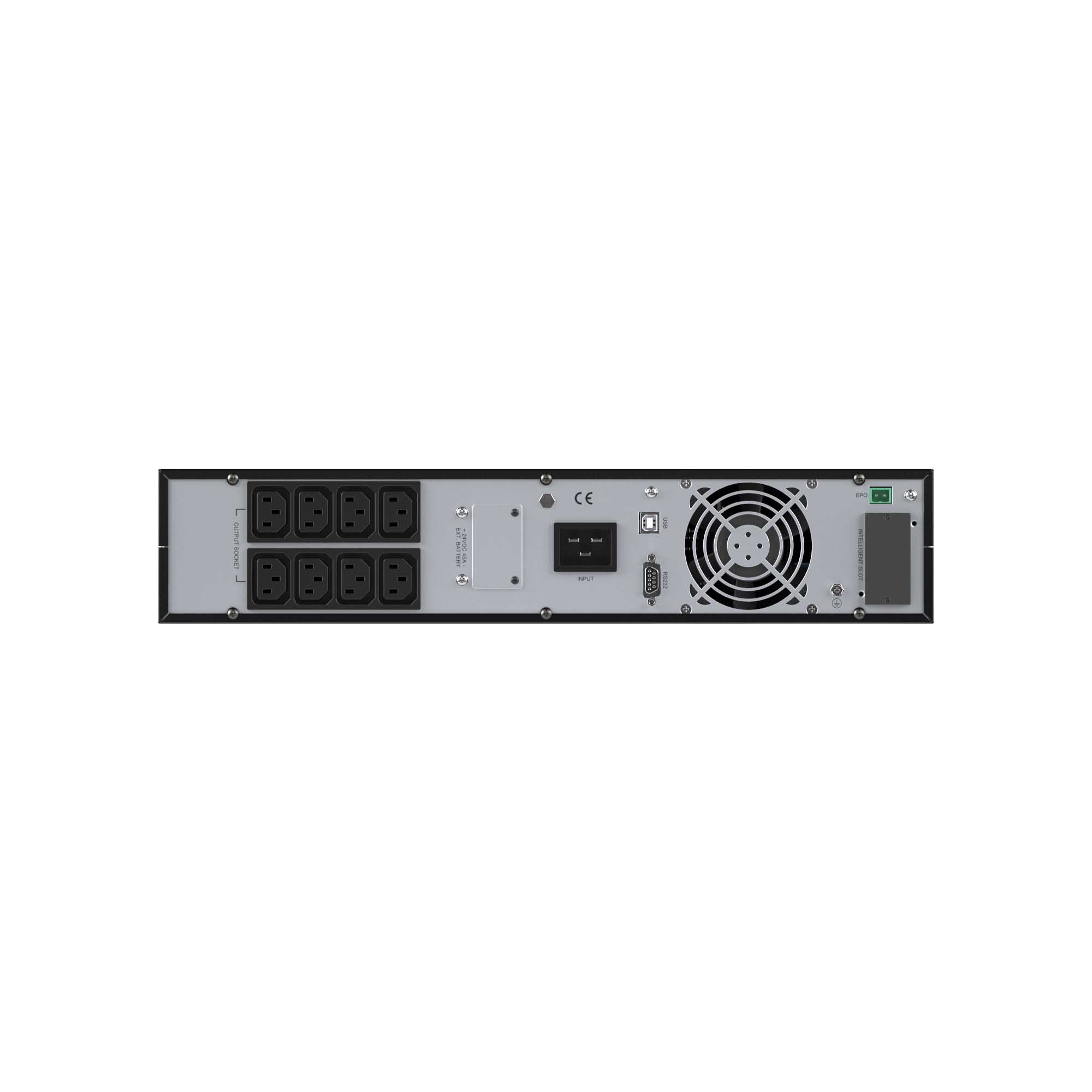Онлайн ИБП ДКС серии Small Rackmount, 2000 ВА/1800 Вт, 1/1, 8xIEC C13,EPO, USB, RS-232, Rack 2U, з/у 1А, 4x9Ач