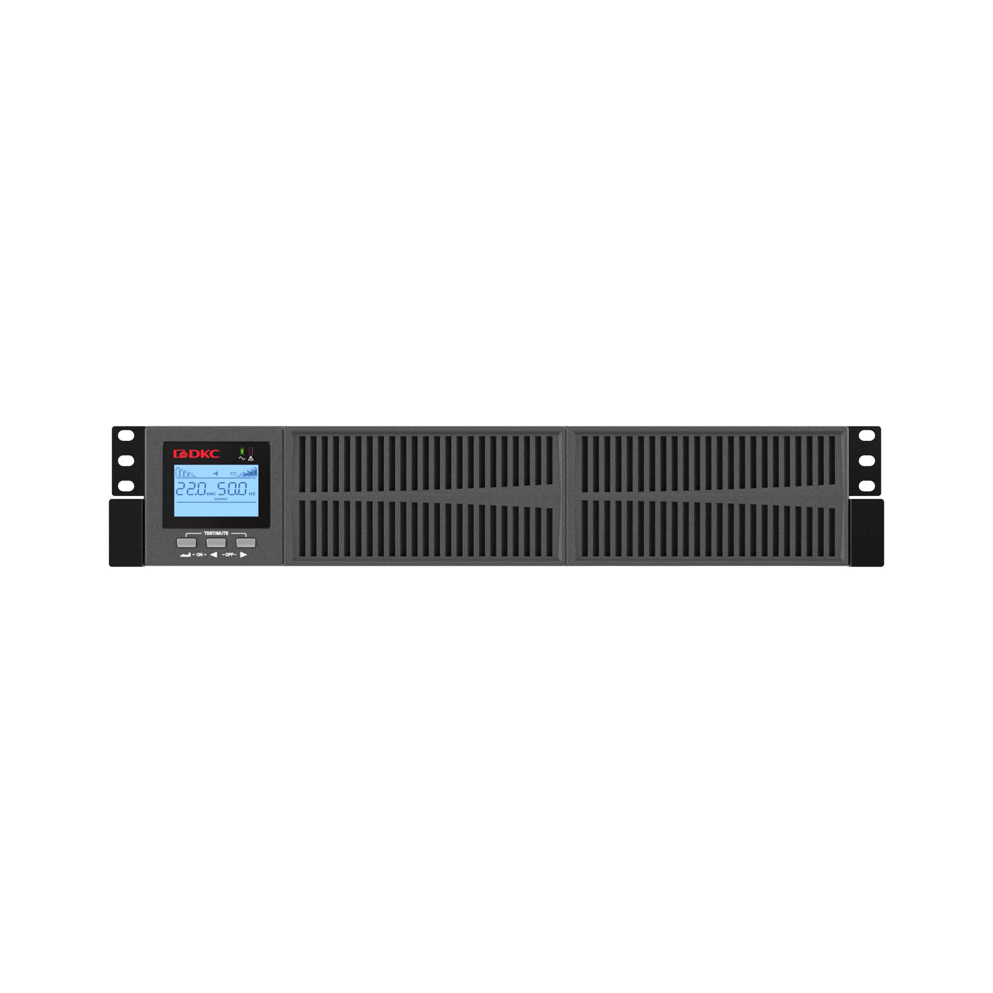 Онлайн ИБП ДКС серии Small Rackmount, 2000 ВА/1800 Вт, 1/1, 8xIEC C13,EPO, USB, RS-232, Rack 2U, з/у 1А, 4x9Ач