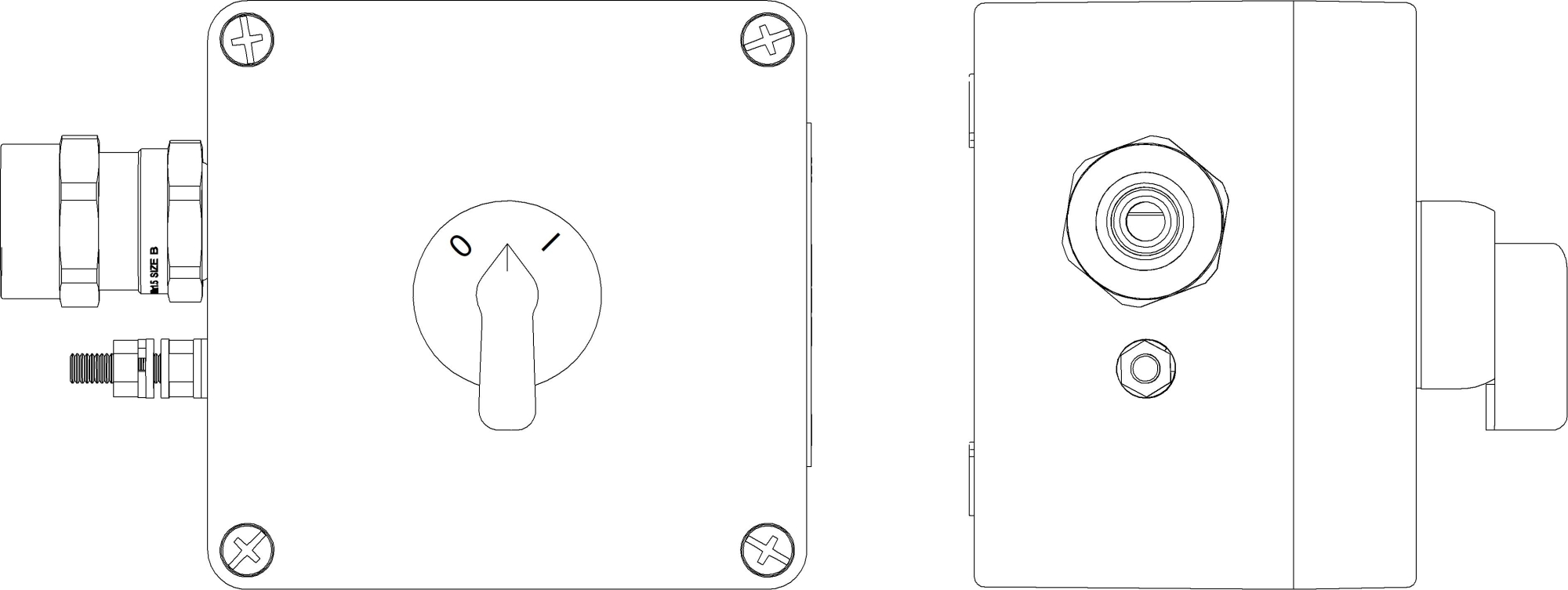 Взрывозащищенный пост управления из алюминия CPE-Р-03-(1xKB61(11))-1xAASBMB(B)1Ex d e IIC Т6 Gb / Ex tb IIIC T80°C Db IP66/КЗ/ШЗ