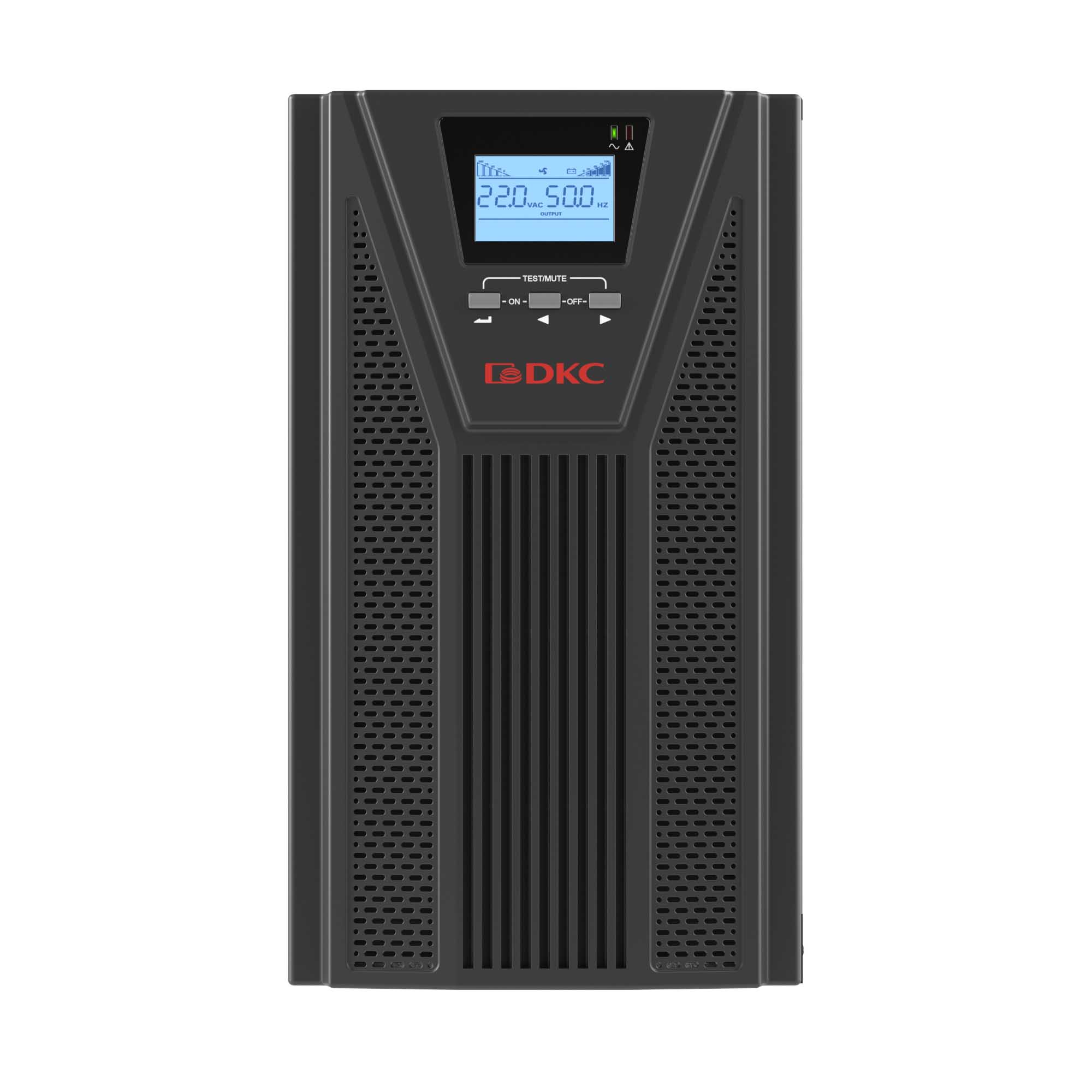 Онлайн ИБП ДКС серии Small Tower, 3000 ВА/2700 Вт, 1/1, 4xSchuko, EPO,USB, RS-232, RJ45,  з/у 1А, 8x7Ач