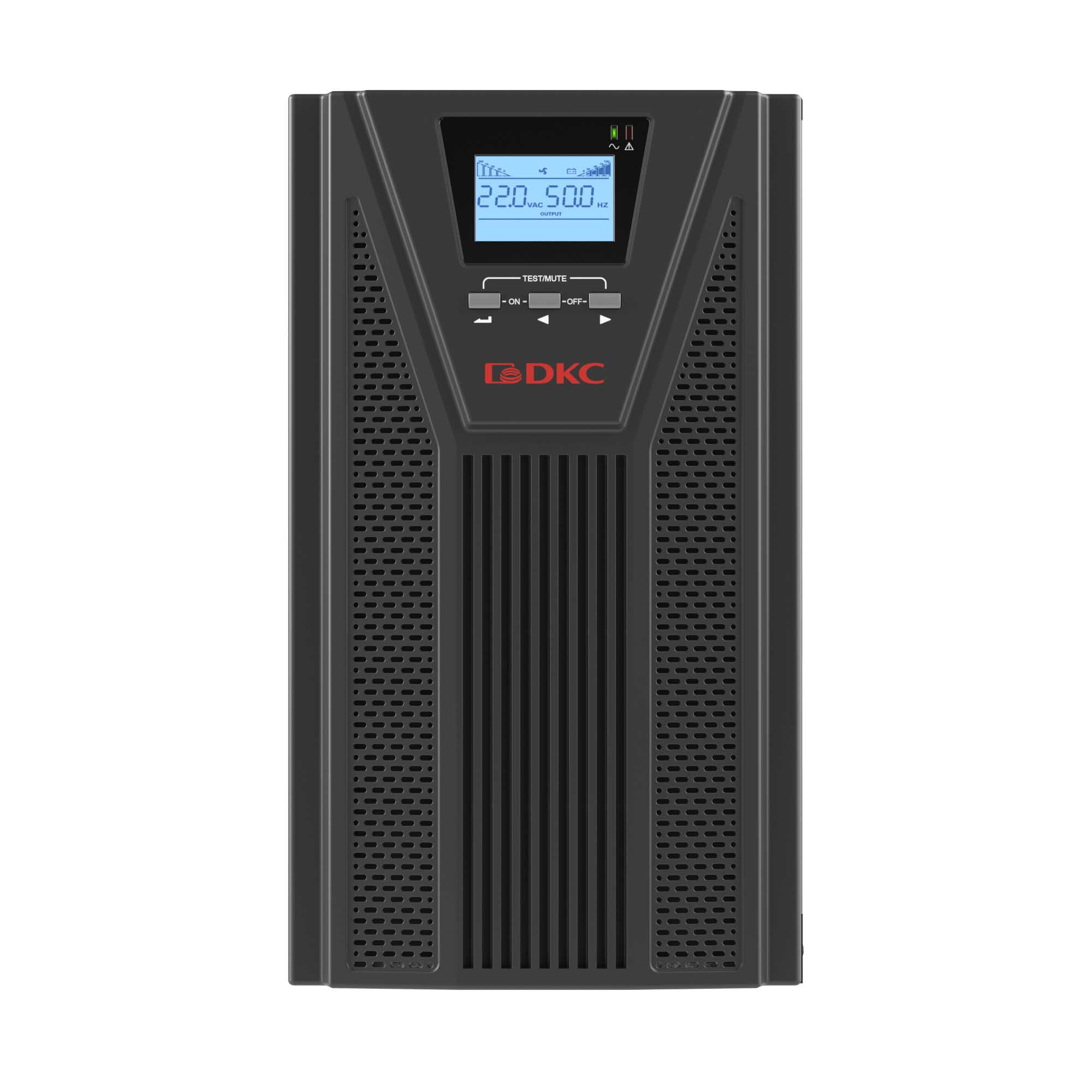 Онлайн ИБП ДКС серии Small Tower, 3000 ВА/2700 Вт, клеммы, EPO, USB, RS-232, RJ45,  з/у 1А, 8 x 7 Ач