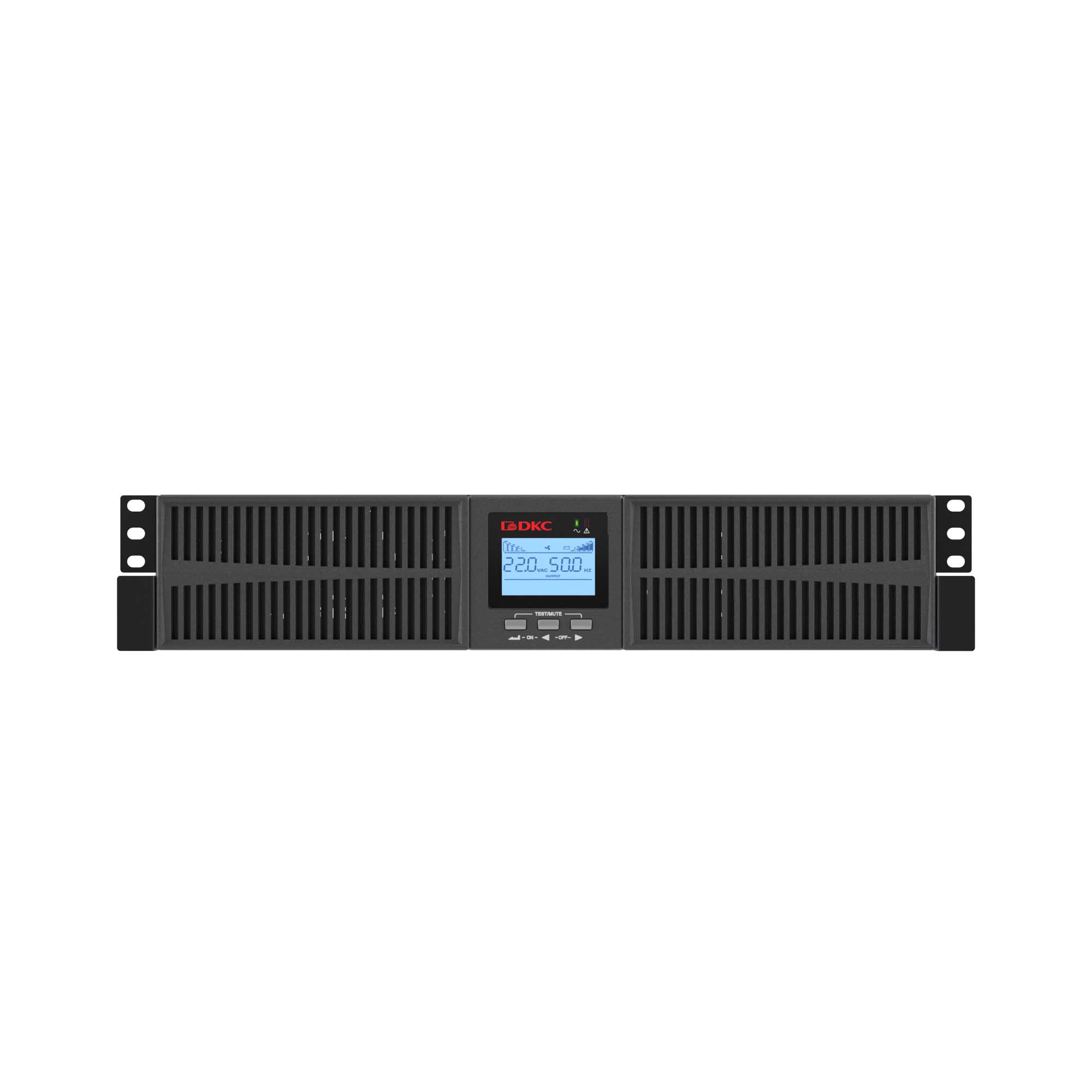 Онлайн ИБП ДКС серии Small Rackmount, 2000 ВА/1800 Вт, 1/1, 8xIEC C13, EPO, USB, RS-232, Rack 2U, з/у 6А, без АКБ