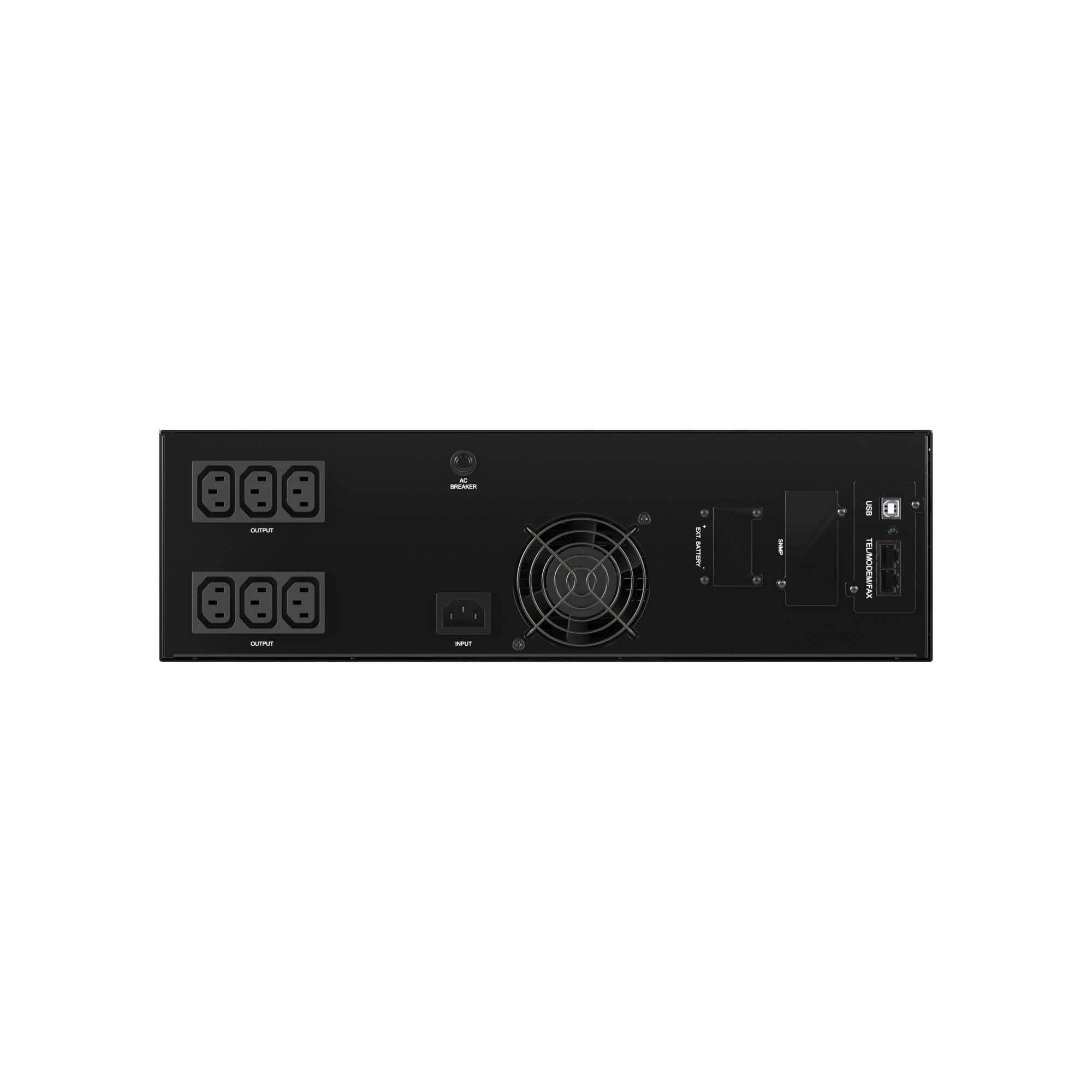 Линейно-интерактивный ИБП ДКС серии Info Rackmount Pro,3000 ВА/2400Вт,1/1, USB, RJ45, 6xIEC C13, Rack 3U, SNMP/AS400 slot, 4x9Aч