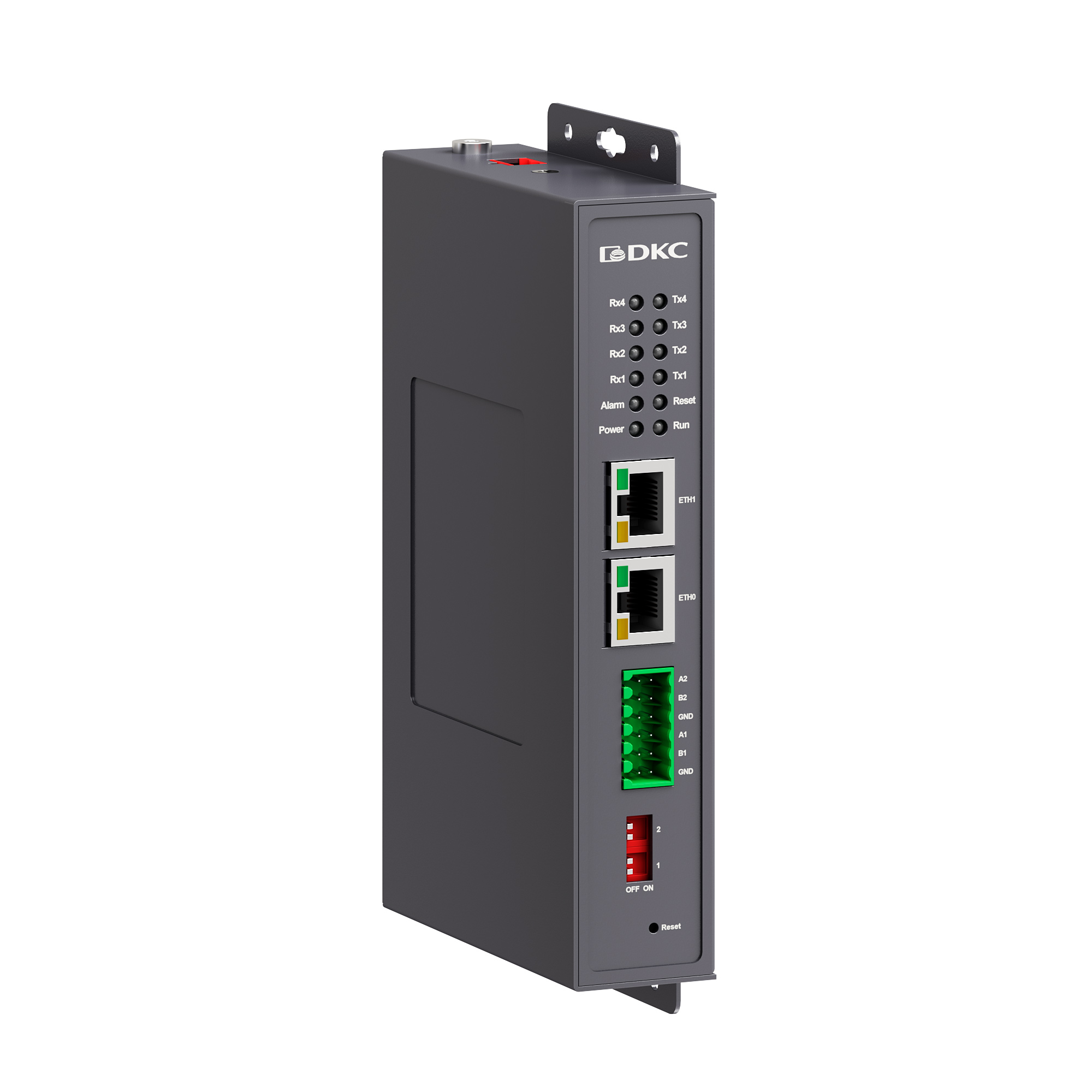 Промышленный преобразователь протоколов и интерфейсов, 2×10/100Base-T(X)портов RJ45, 4×RS-485, 12-48В DC