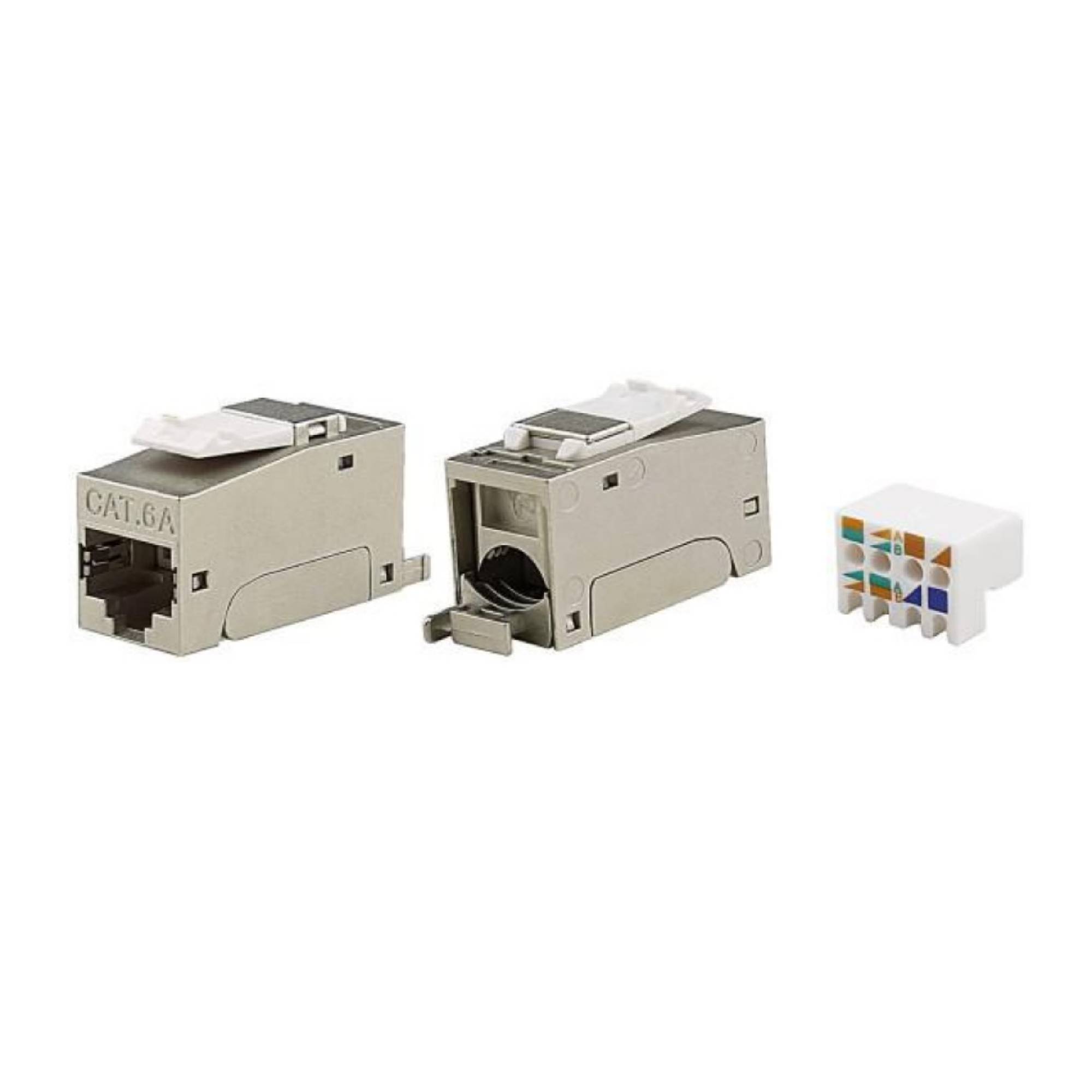 Модуль  Keystone RJ45 CAT 6A экранированный (STP), 90 градусов,серебристый