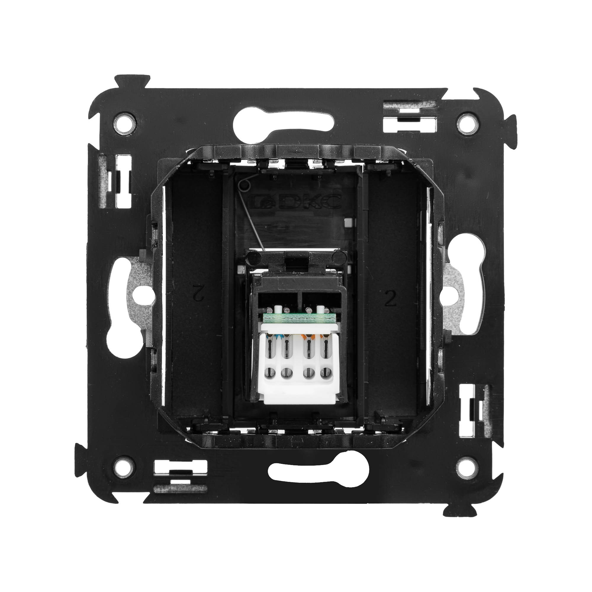 Компьютерная розетка RJ-45 в стену, кат.6 одинарная,"Avanti", "Черныйматовый"