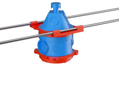 Универсальная потолочная коробка для заливки в бетон, 90х71x114мм