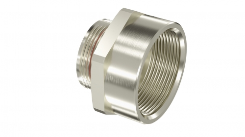 Взрывозащищенный Ex d e переходник. Тип В. "наруж.резьб" М20х1,5 - "внутр.резьб" M32х1,5. Никелированная латунь. IP66/67/68