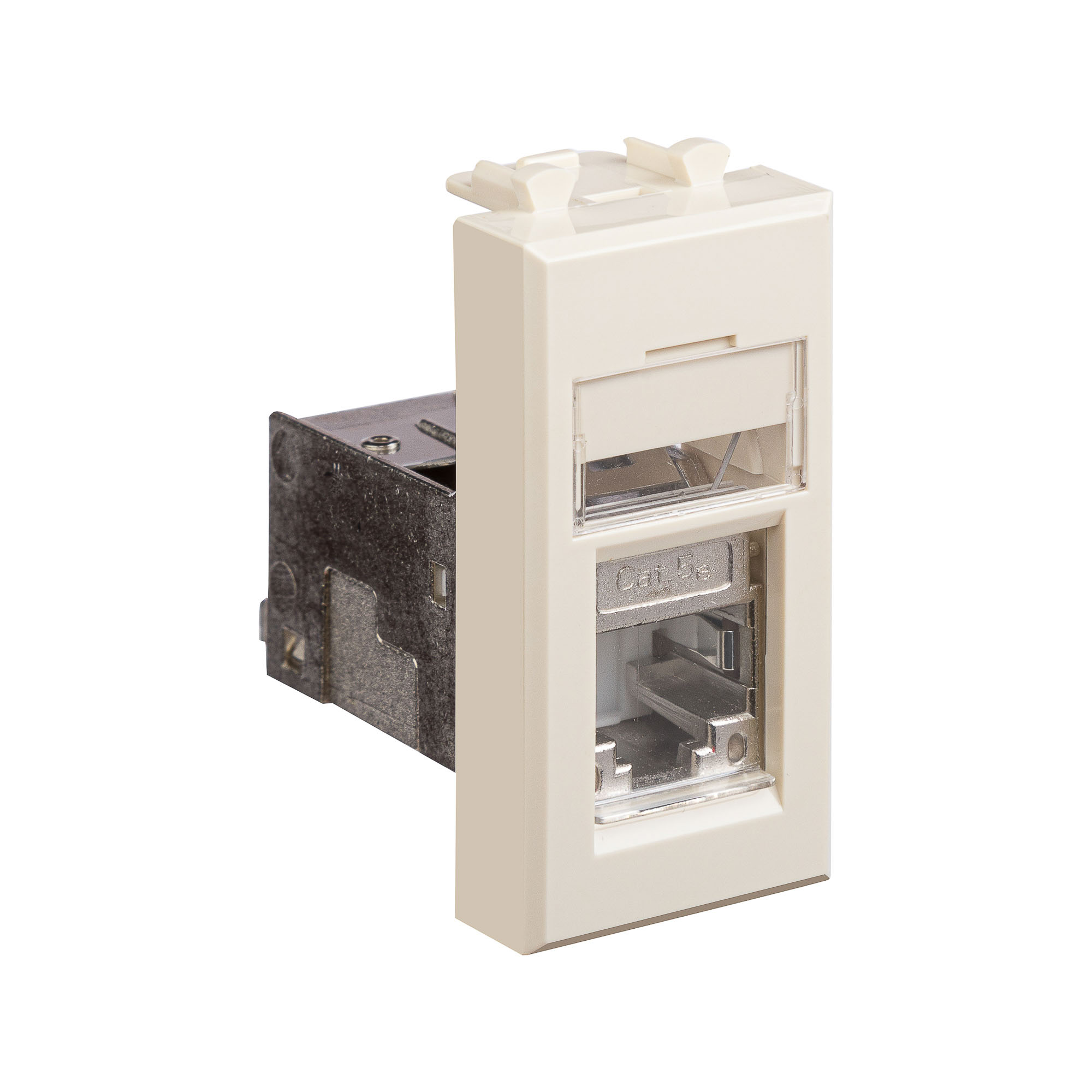 Компьютерная розетка RJ-45 модульная, кат.5е экранированная, "Avanti","Ванильная дымка", 1 модуль