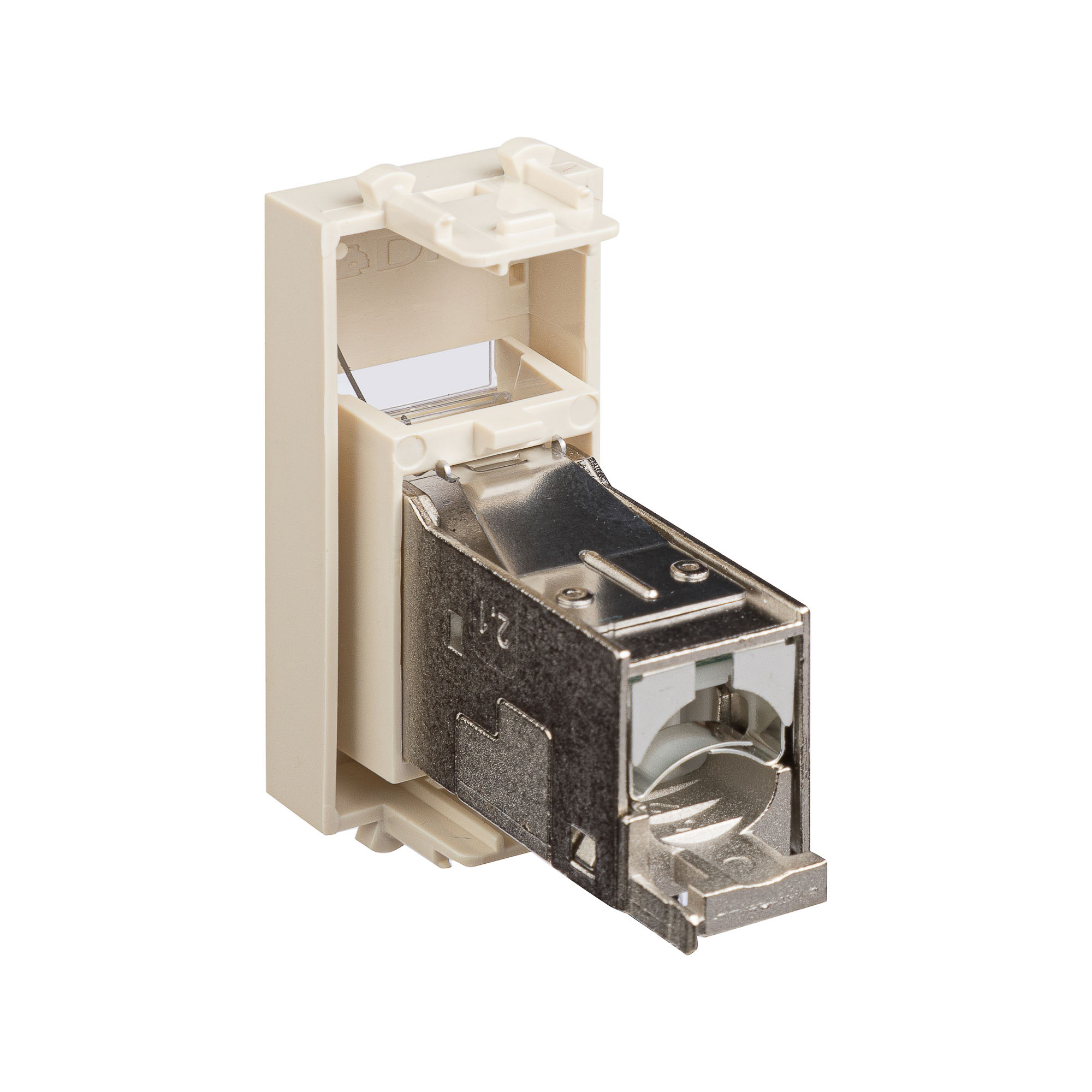 Компьютерная розетка RJ-45 модульная, кат.5е экранированная, "Avanti","Ванильная дымка", 1 модуль