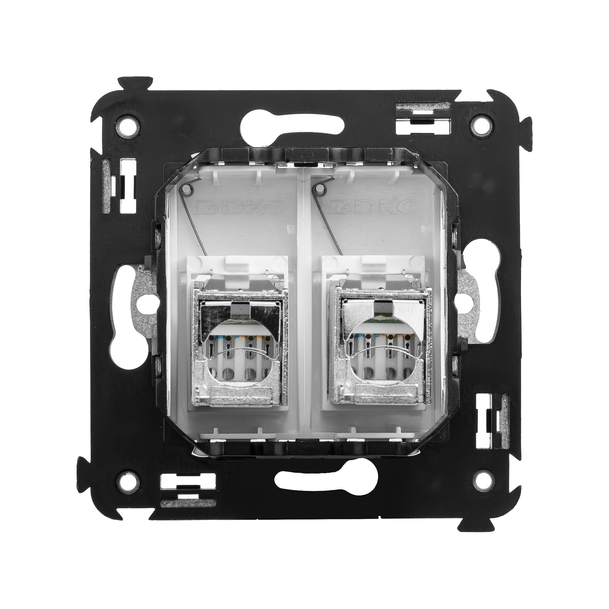 Компьютерная розетка RJ-45 в стену, кат.6 двойная экранированная,"Avanti", "Белое облако"