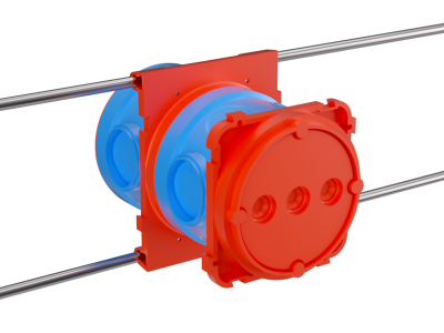 Универсальная установочная коробка для заливки в бетон, 90х71х110мм