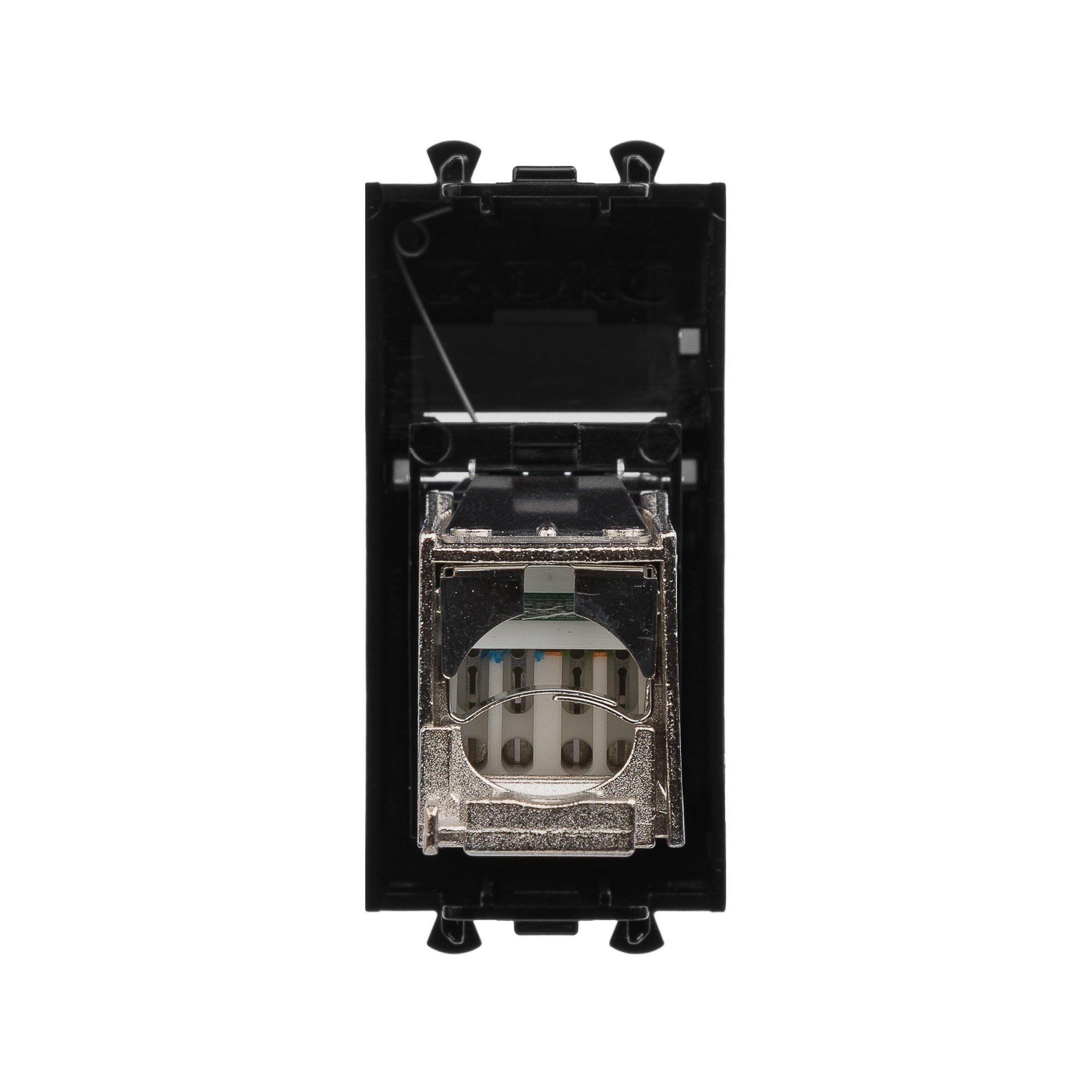 Компьютерная розетка RJ-45 модульная, кат.6 экранированная, "Avanti","Черный квадрат", 1 модуль