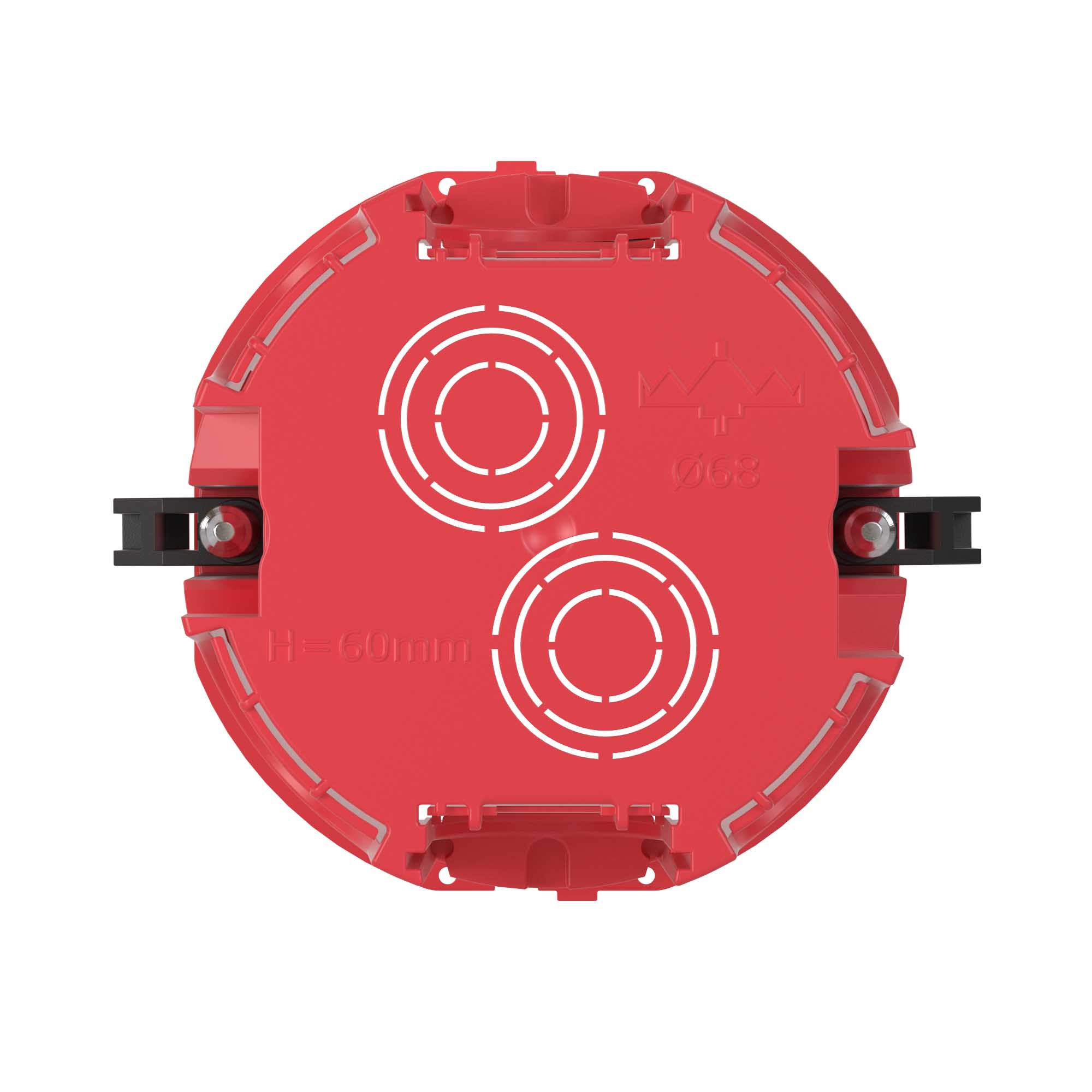 Подрозеточная коробка для полых стен, глубиной 60мм, 2 модуля    
