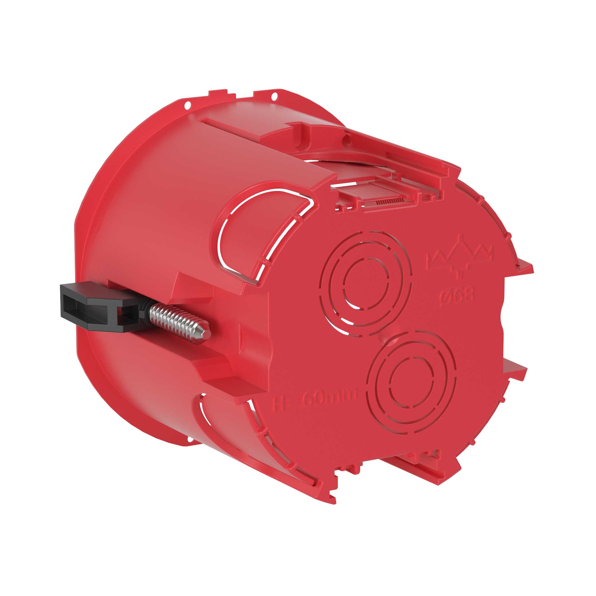 Подрозеточная коробка для полых стен, глубиной 60мм, 2 модуля    