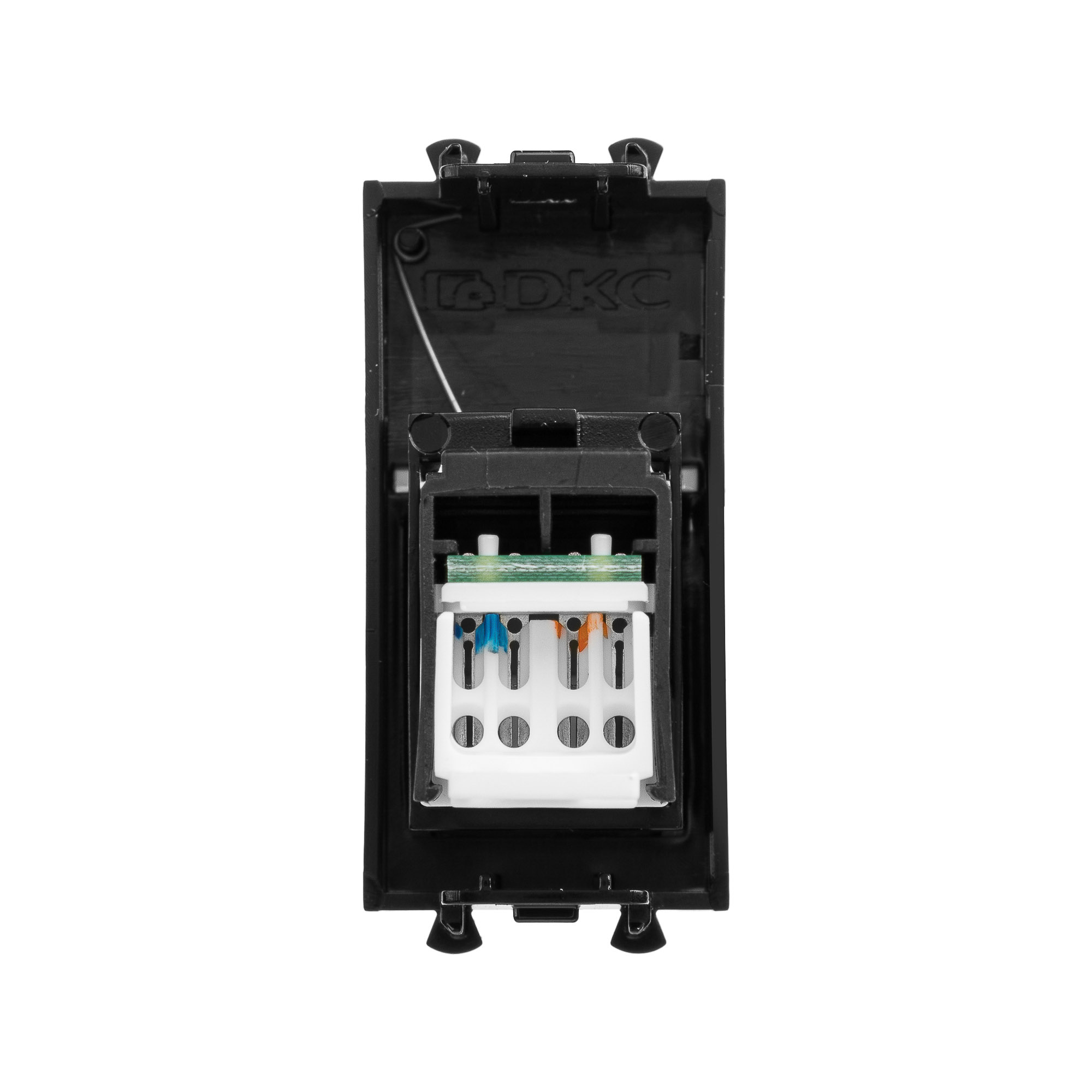 Компьютерная розетка RJ-45 модульная, кат.6, "Avanti", "Черный квадрат", 1 модуль