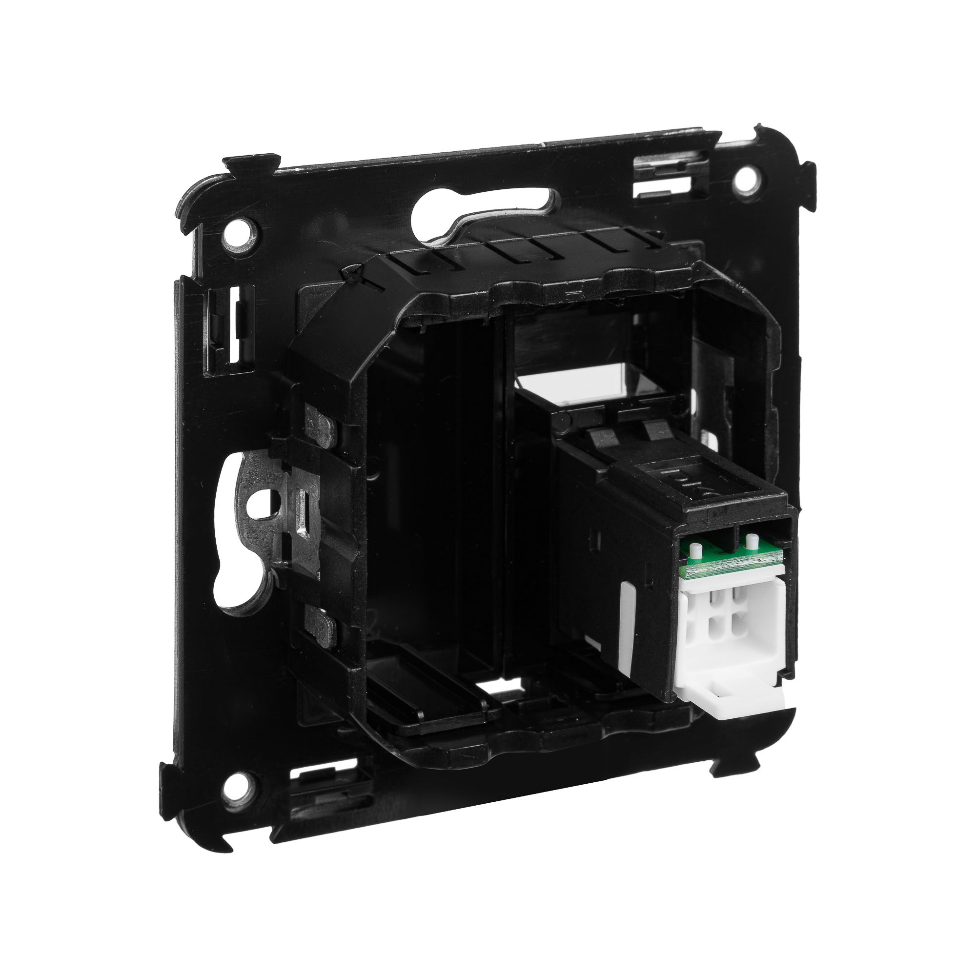 Компьютерная розетка RJ-45 в стену, кат.5e одинарная, "Avanti", "Черный квадрат"