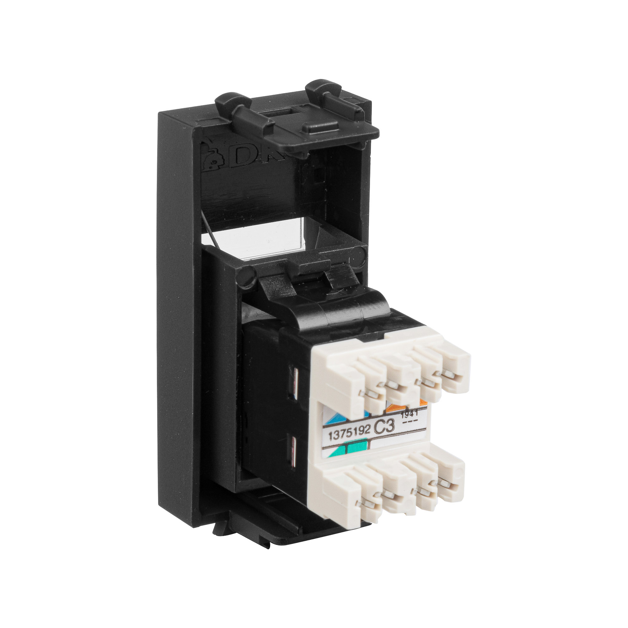 Телефонная розетка RJ-12 модульная, "Avanti", "Черный матовый", 1 модуль