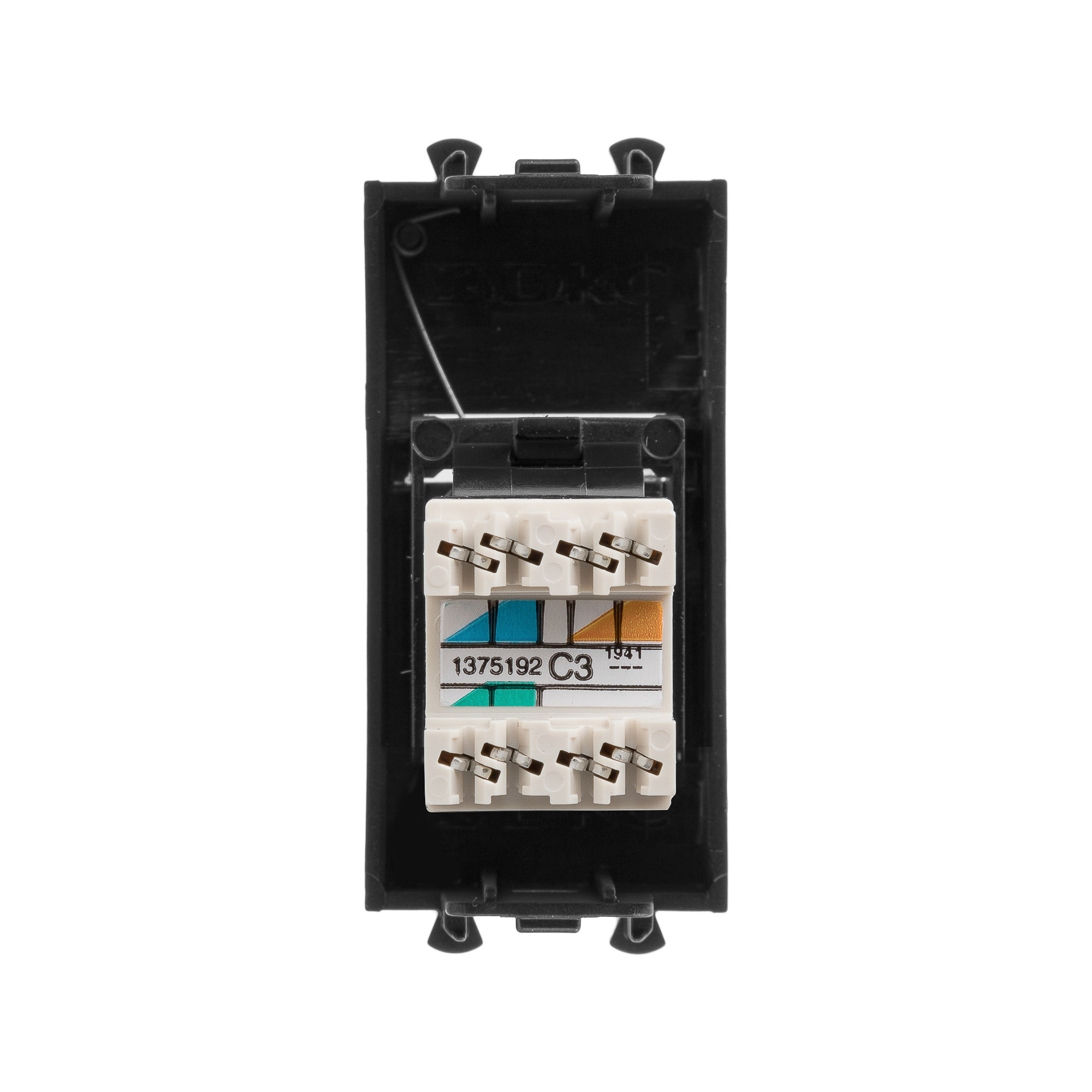 Телефонная розетка RJ-12 модульная, "Avanti", "Черный матовый", 1 модуль