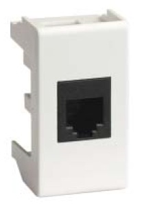 Компьютерная розетка RJ-45 кат.5E (экранированная), "Viva", 1 мод.,белая