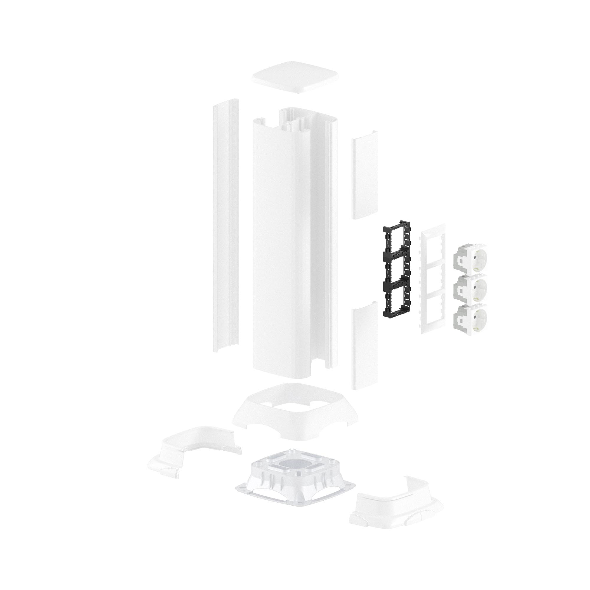 Алюминиевая колонна, 0.5м, цвет белый