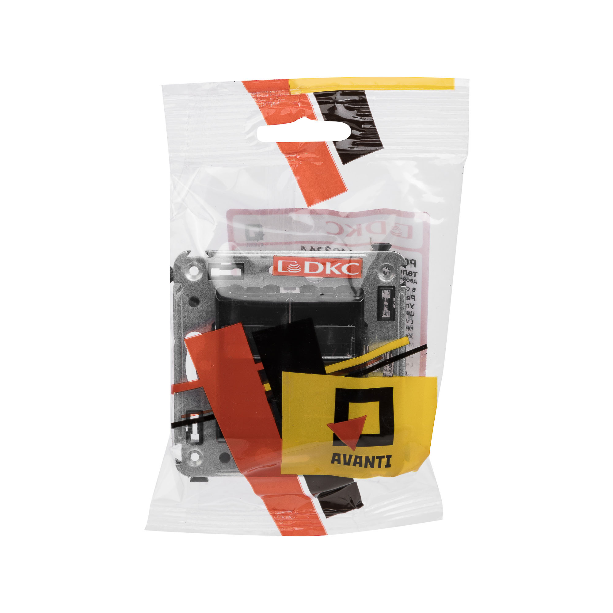 Телефонная розетка RJ-12 в стену двойная, "Avanti", "Черный квадрат"