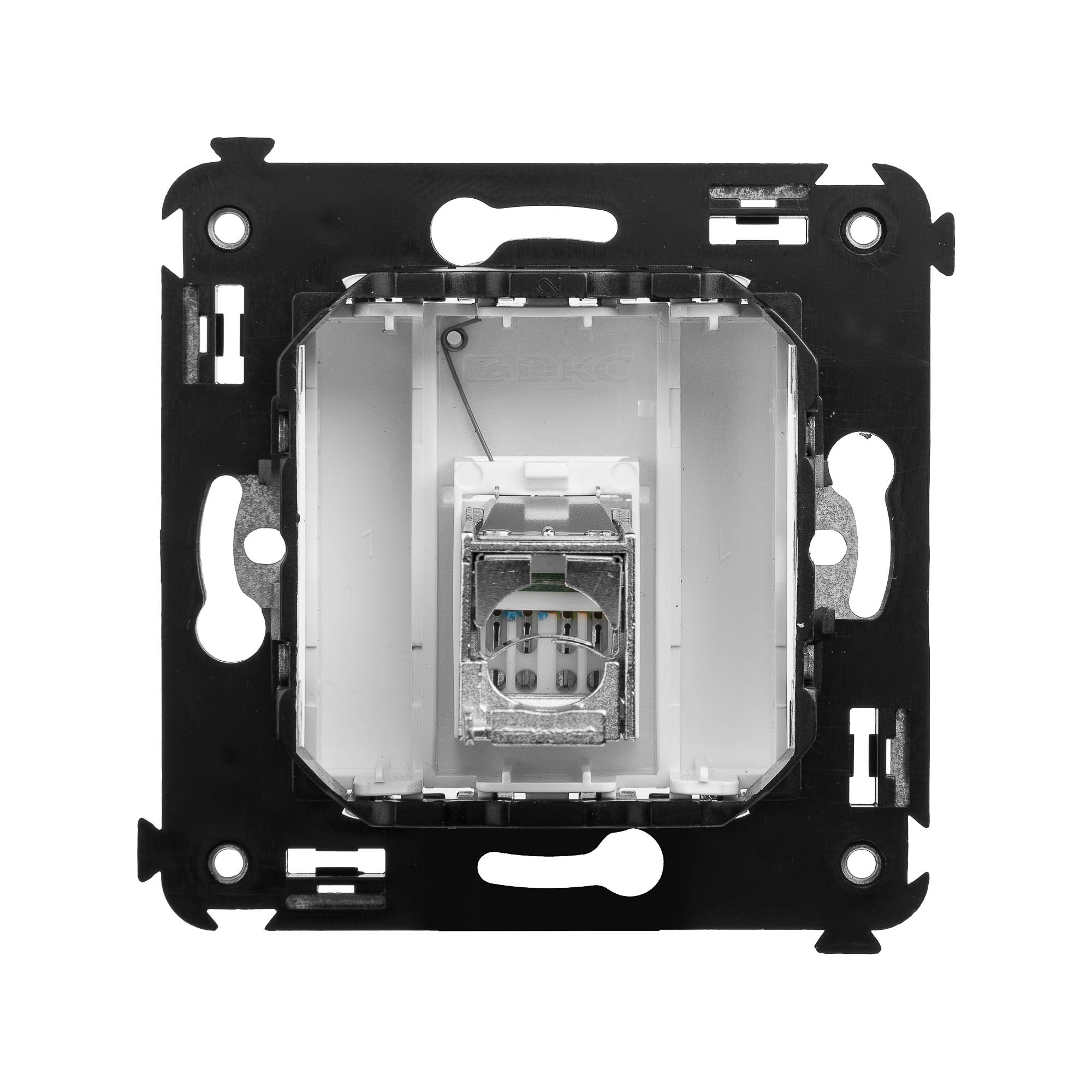 Компьютерная розетка RJ-45 в стену, кат.5e одинарнаяэкранированная,"Avanti", "Белое облако"