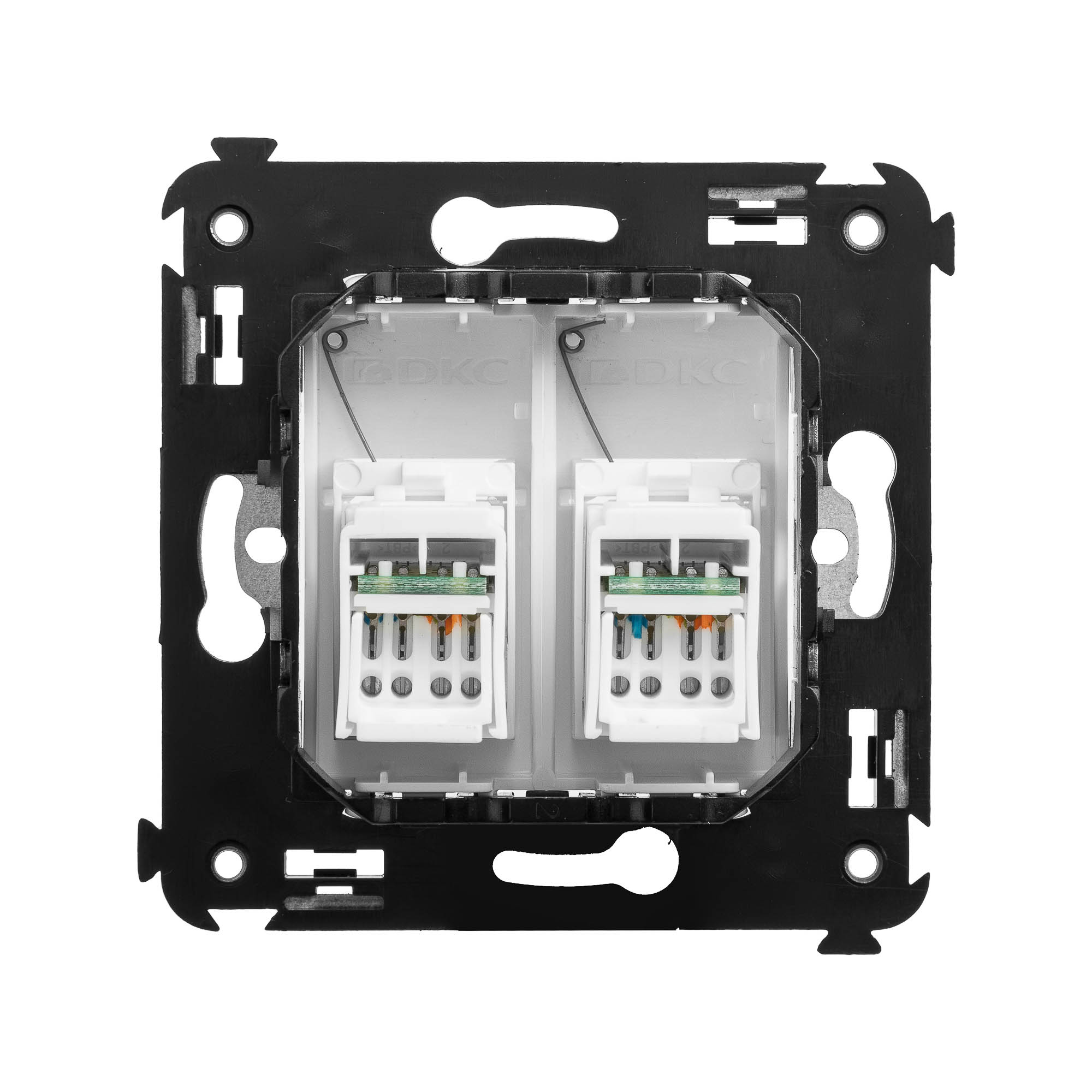 Компьютерная розетка RJ-45 в стену, кат.5e двойная, "Avanti", "Белое облако"