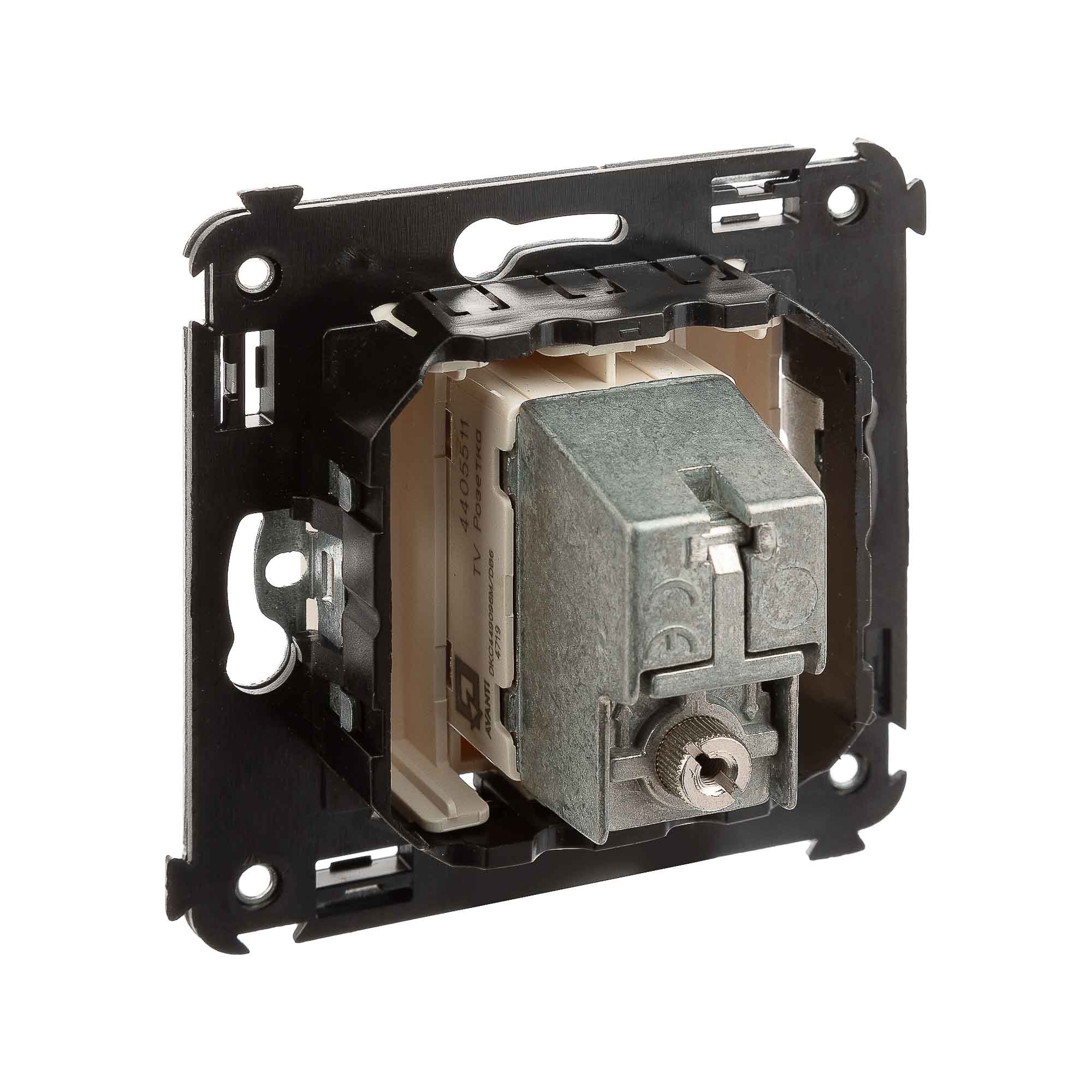 Розетка TV проходная в стену, "Avanti", "Ванильная дымка"